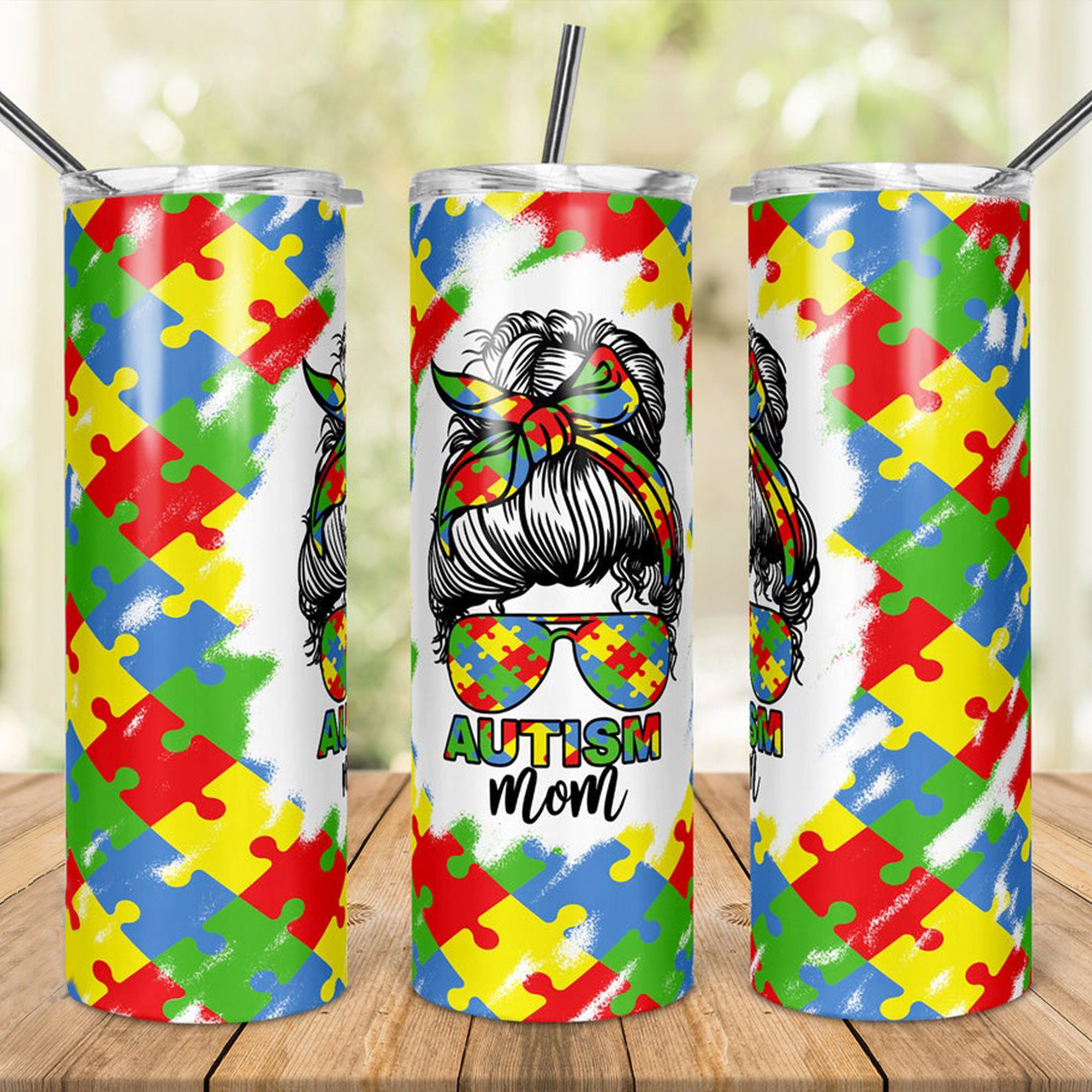 Autism Mom Autism Skinny Tumbler