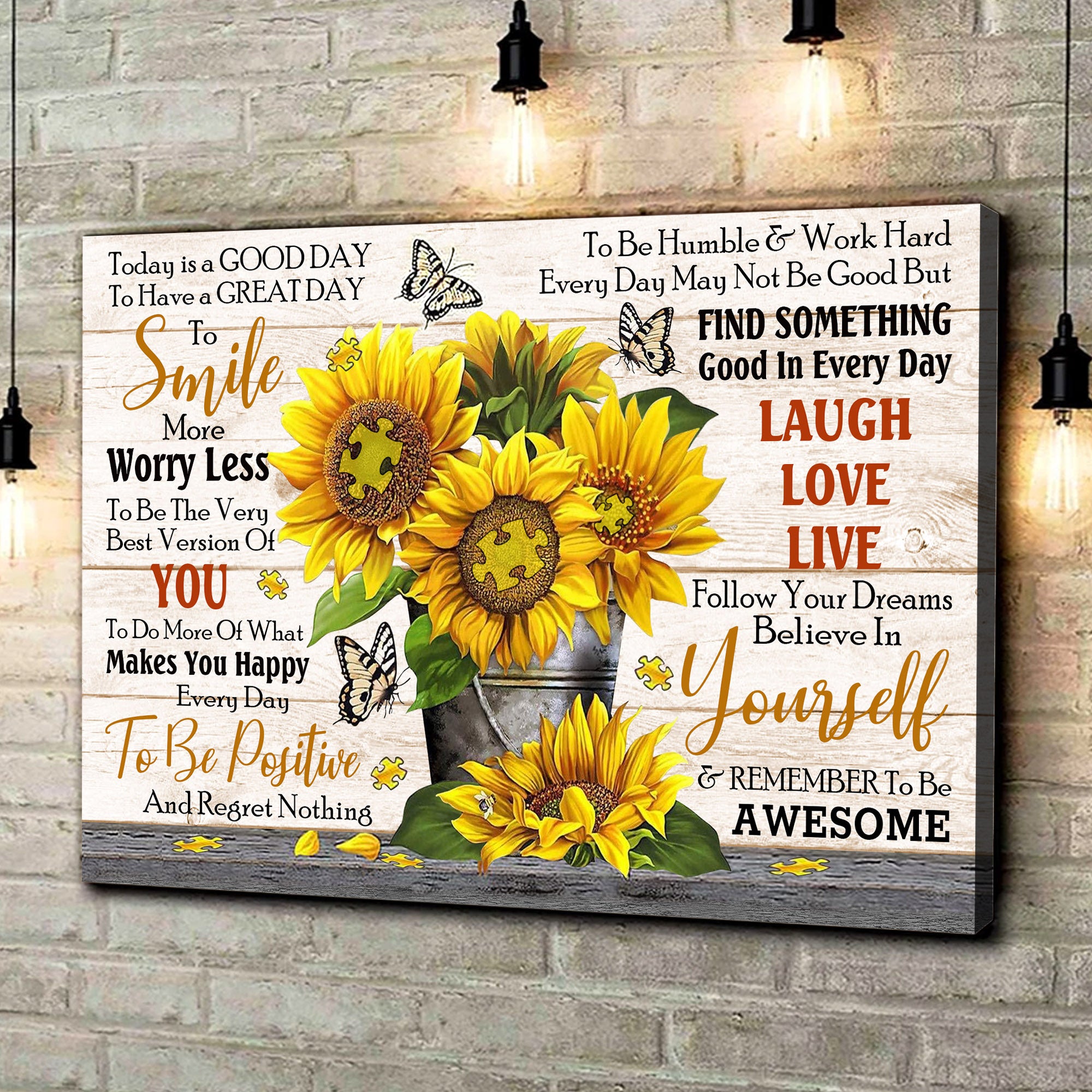 Autism Canvas Wall Art – Motivational Quotes Today Is A Good Day