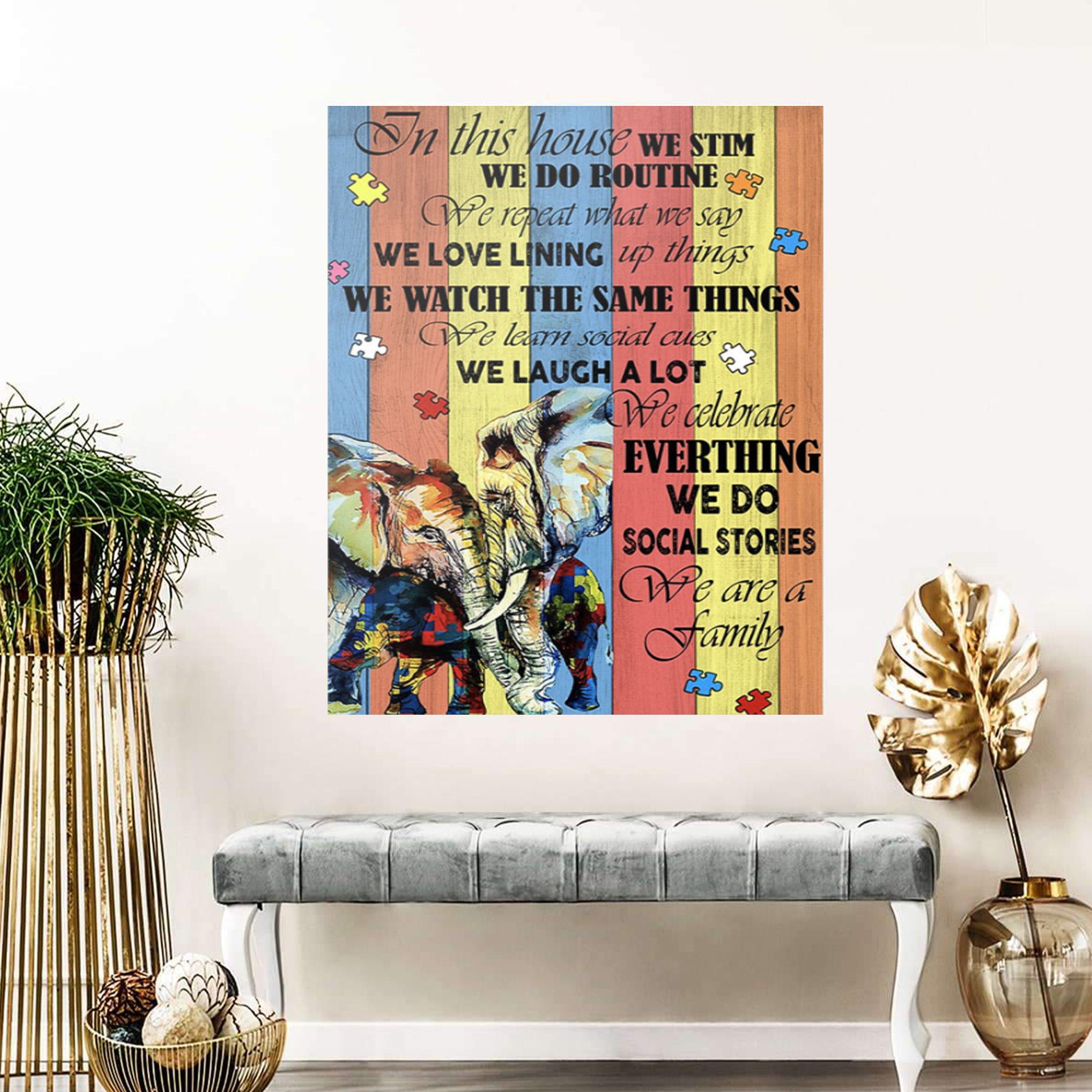 Autism Poster – In This House We Are A Family