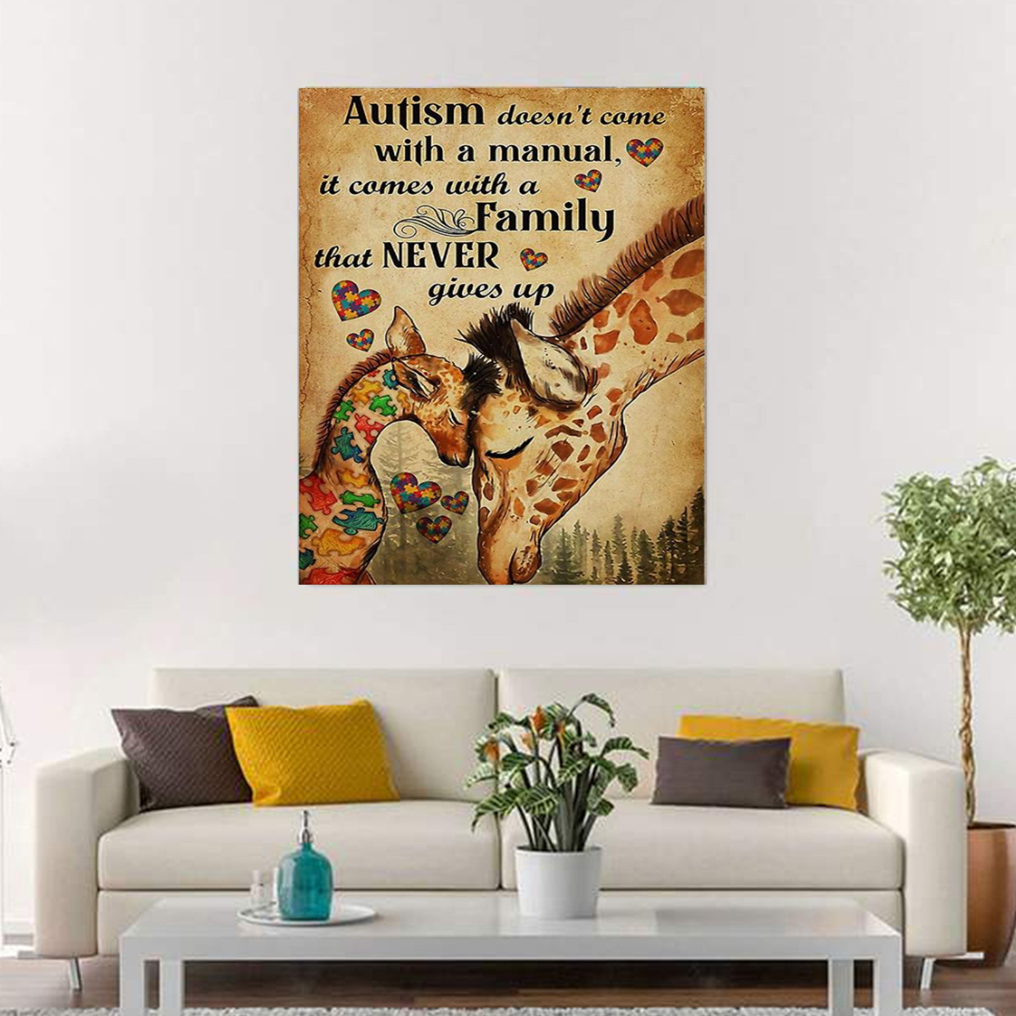 Autism Poster – Autism Doesn’t Come With A Manual, It Comes With A Family