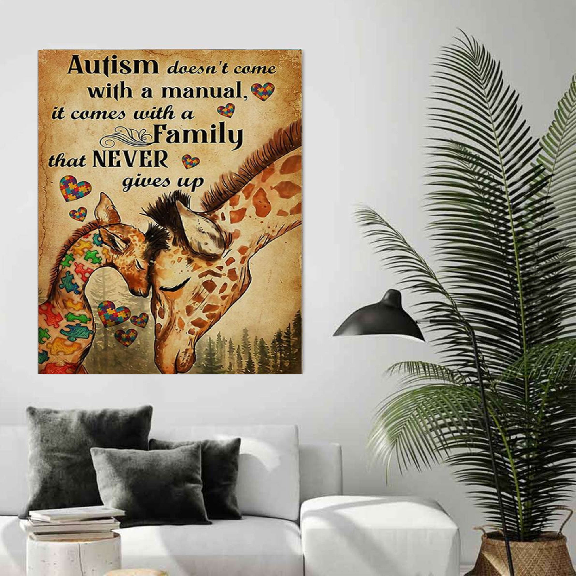 Autism Poster – Autism Doesn’t Come With A Manual, It Comes With A Family