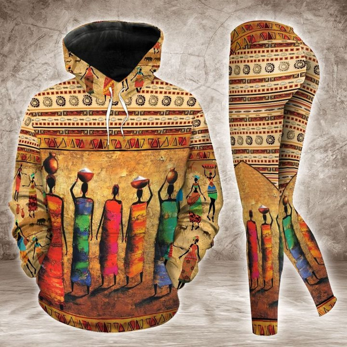 African Women Unique Legging Hoodie , African Legging Hoodie