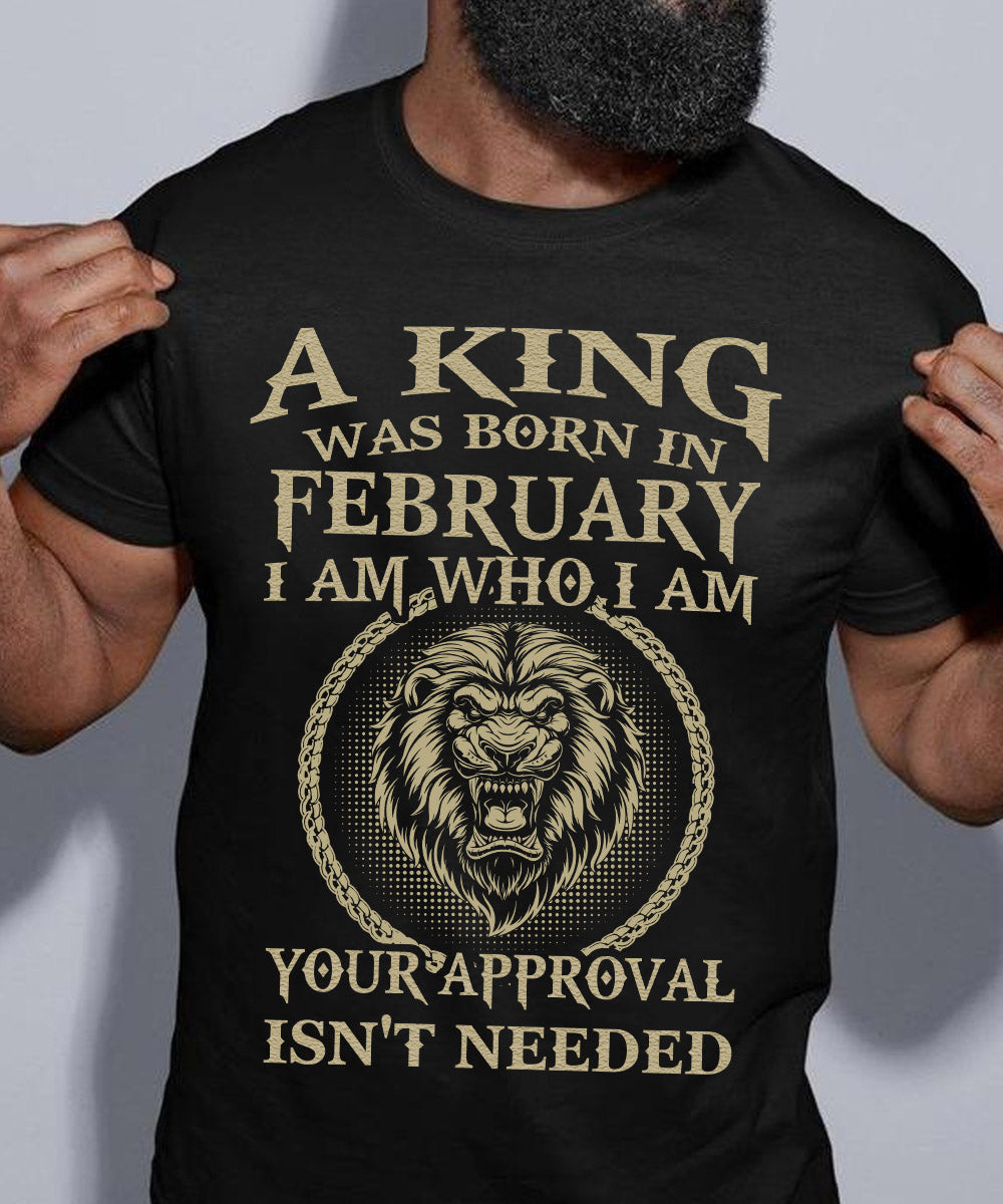 A King Was Born In February Tshirt. Happy Birthday T-Shirt