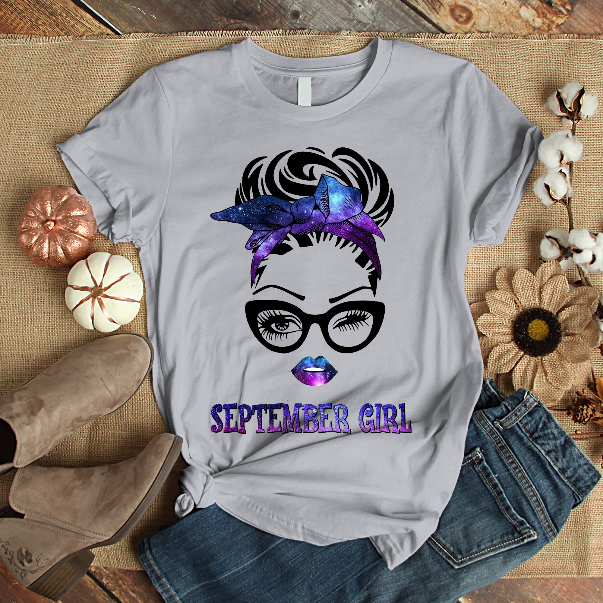 September Girl Birthday Shirt For Women, Girls, Sisters. Happy Birthday T-Shirt