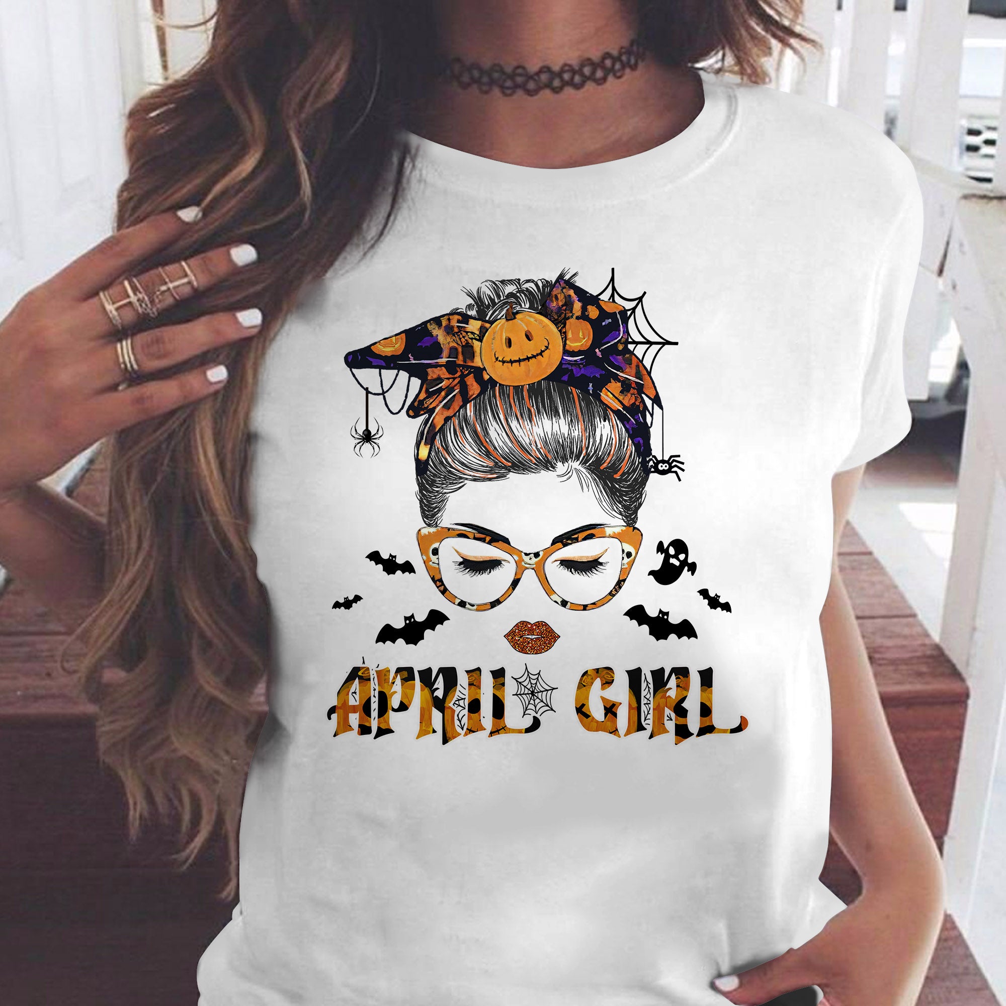 April Girl Halloween Birthday Shirt
