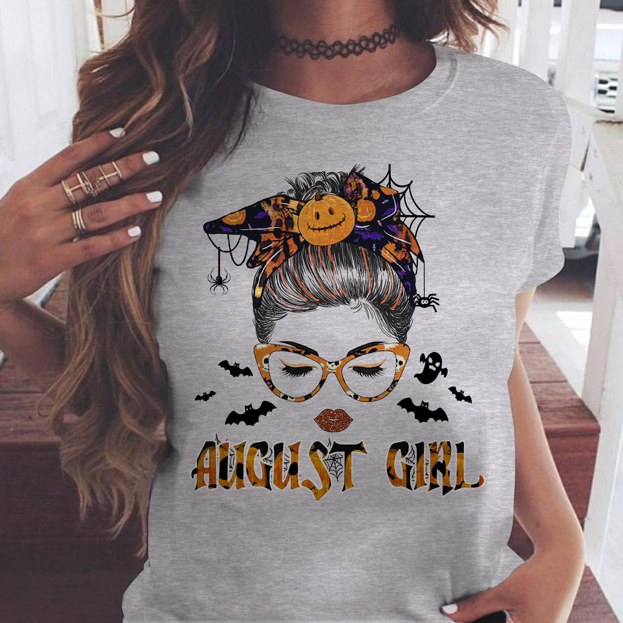 August Girl Halloween Birthday Shirt