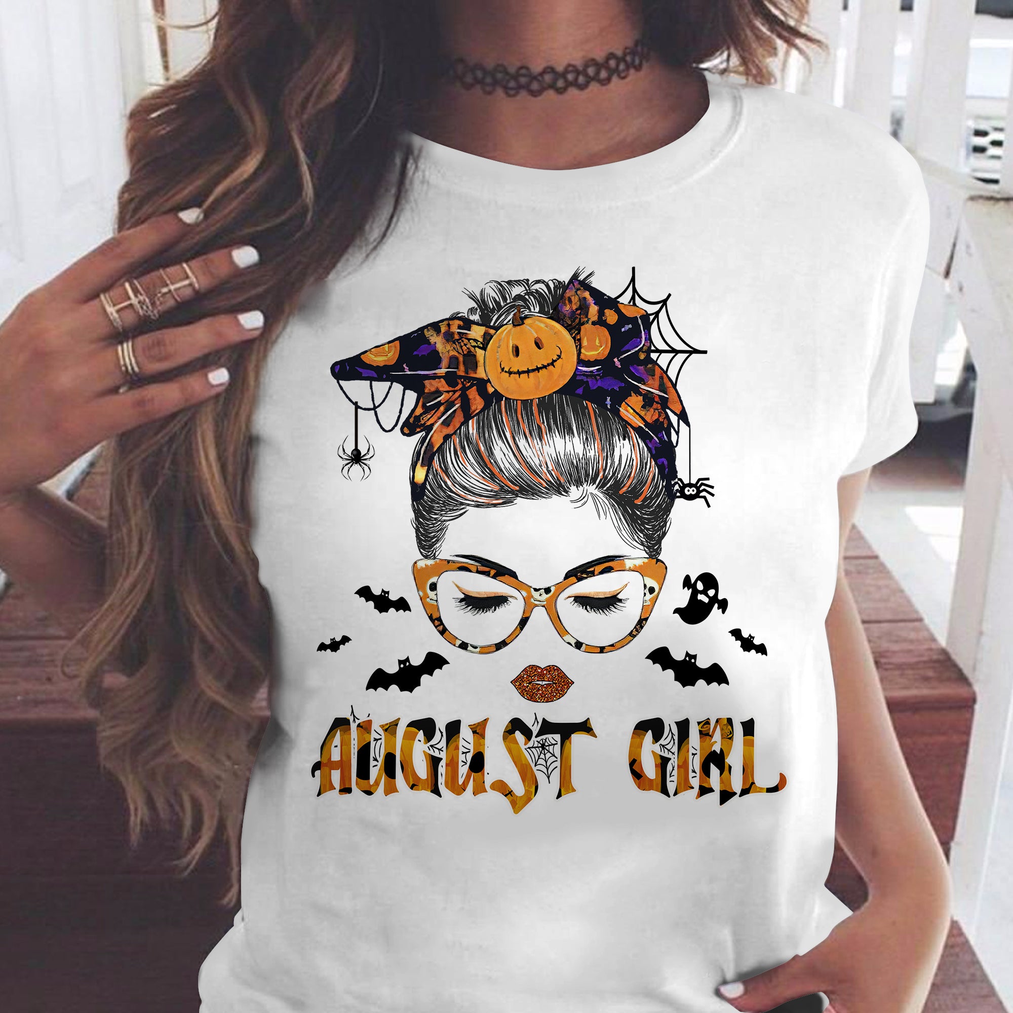 August Girl Halloween Birthday Shirt