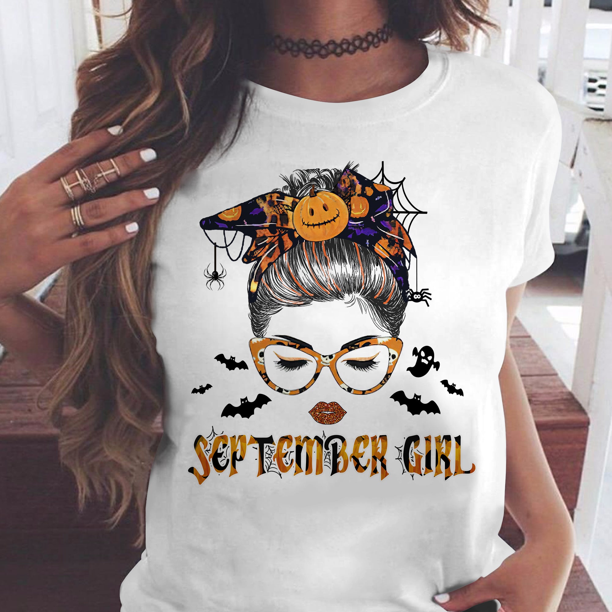 September Girl Halloween Birthday Shirt