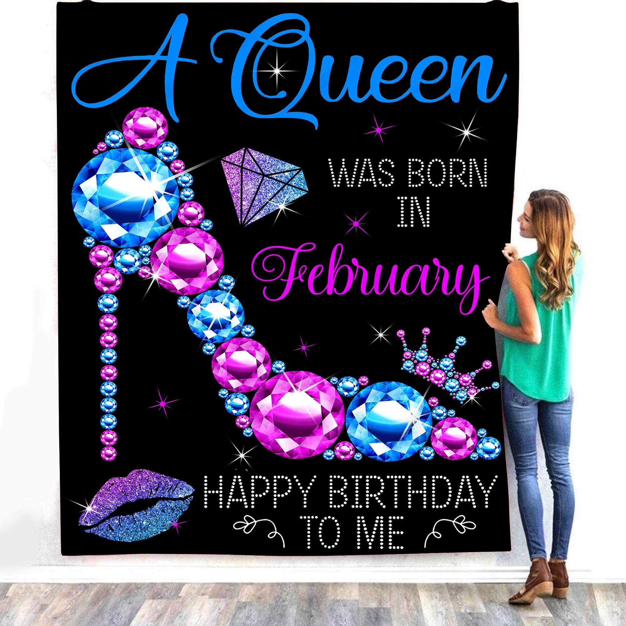 A Queen Was Born In February Blanket. Happy Birthday To Me