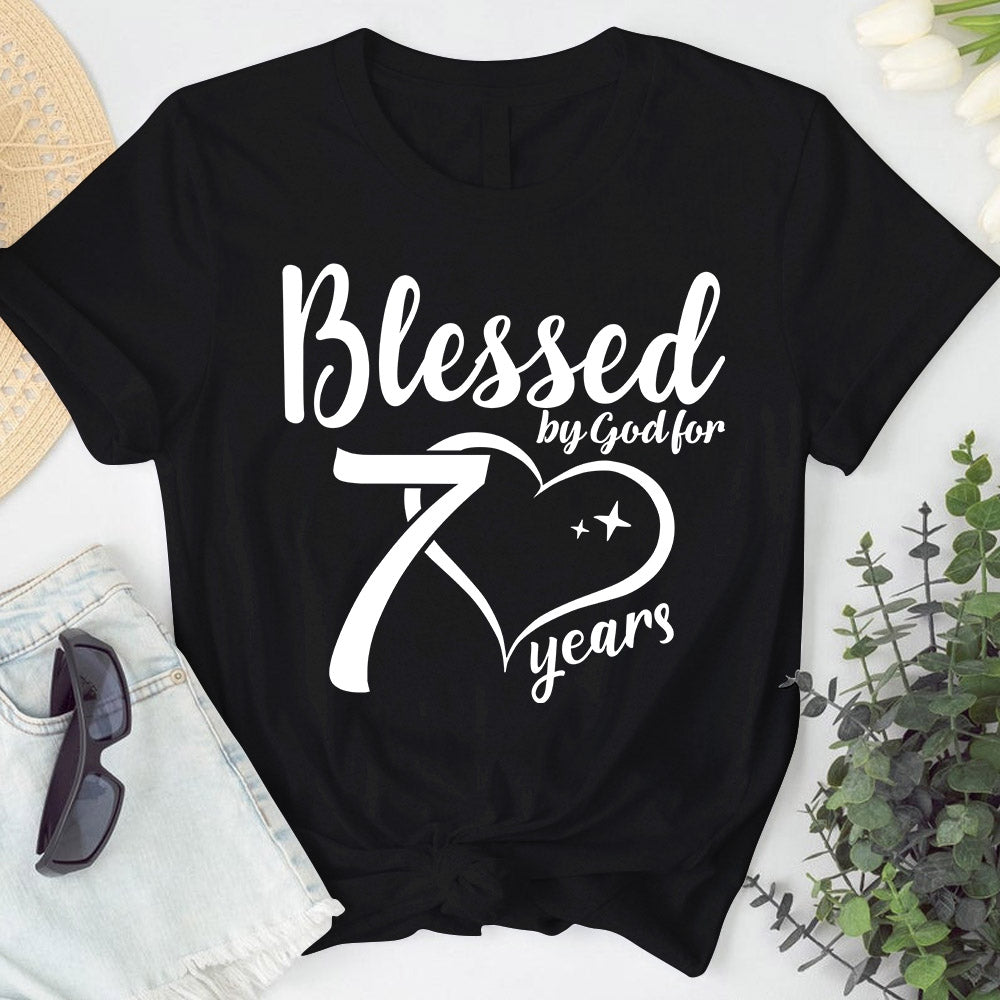 Blessed By God For 70 Years – Happy 70th Birthday shirt
