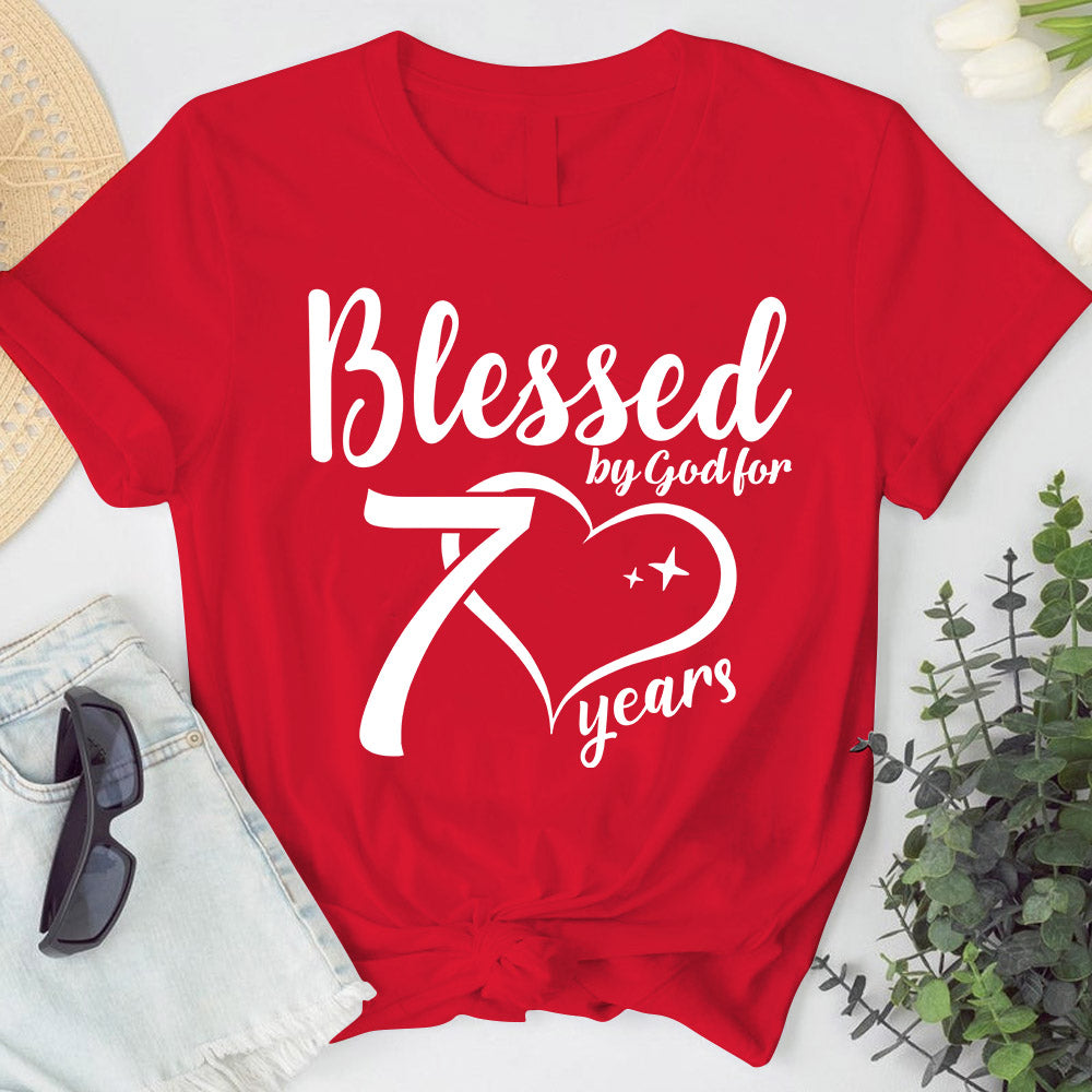 Blessed By God For 70 Years – Happy 70th Birthday shirt