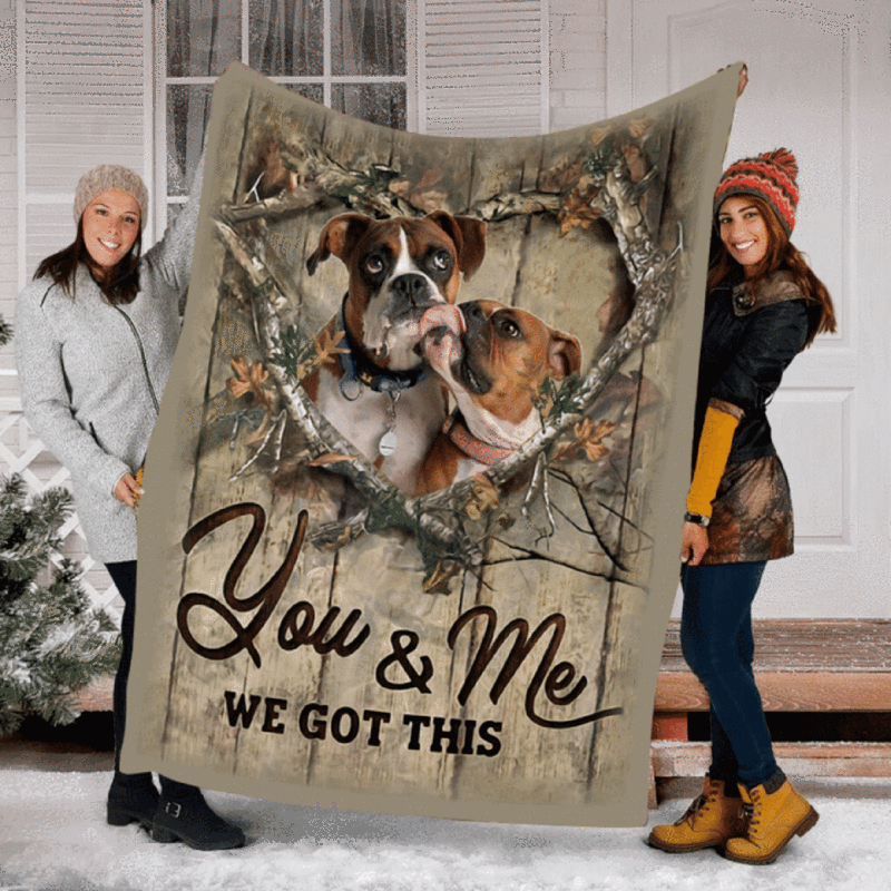 Boxer Dog Fleece Blanket Sherpa Blanket – You And Me We Got This, Couple Gifts For Boxer Lovers