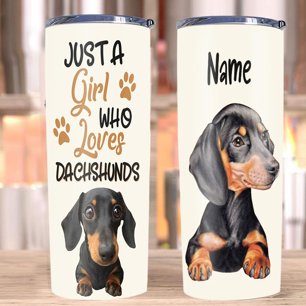 Just A Girl Who Loves Dachshunds Skinny Tumbler