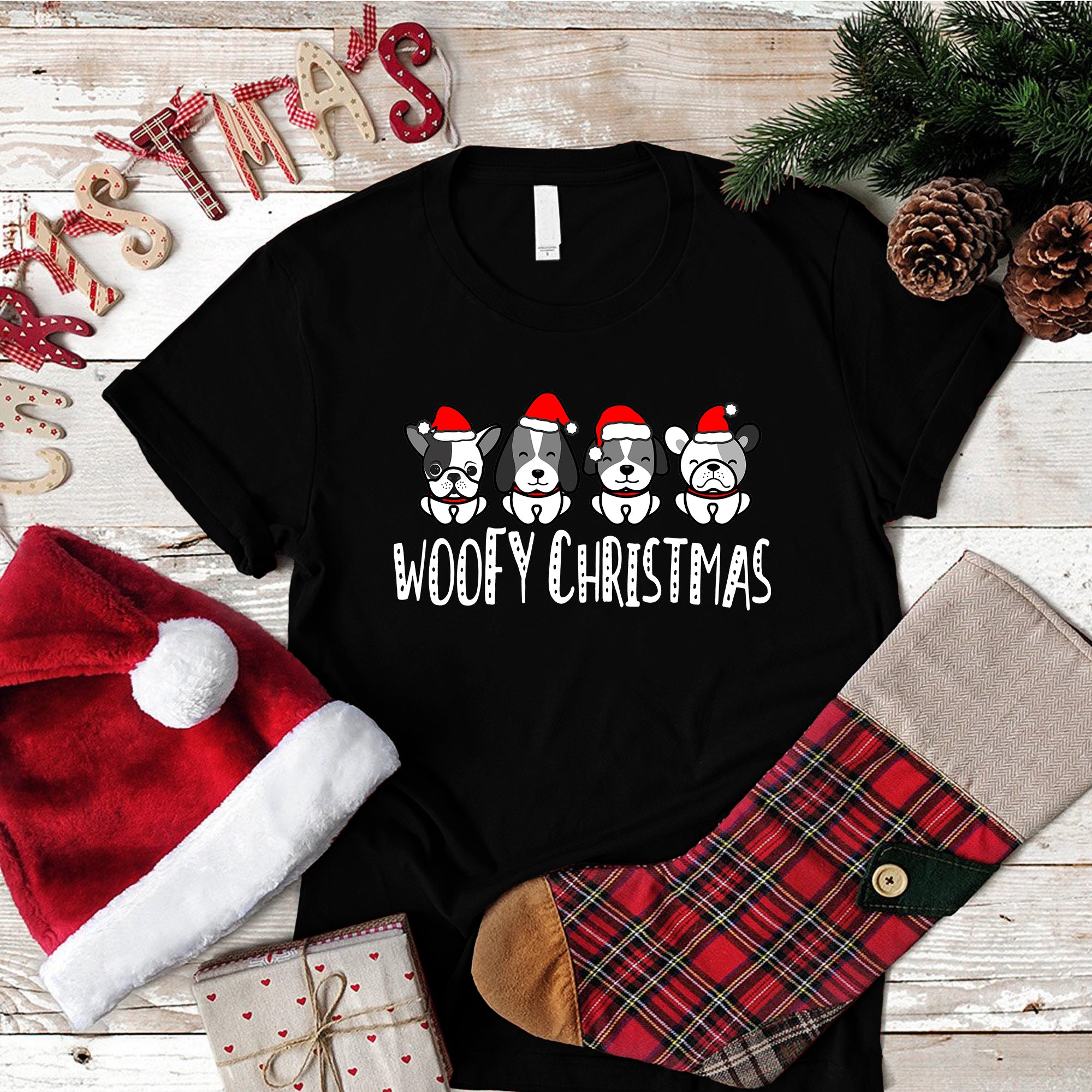 Woofy Christmas T-shirt For Dog Lovers