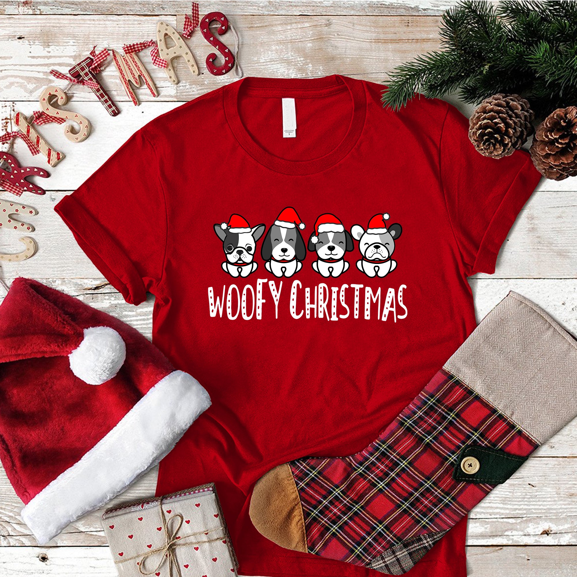 Woofy Christmas T-shirt For Dog Lovers