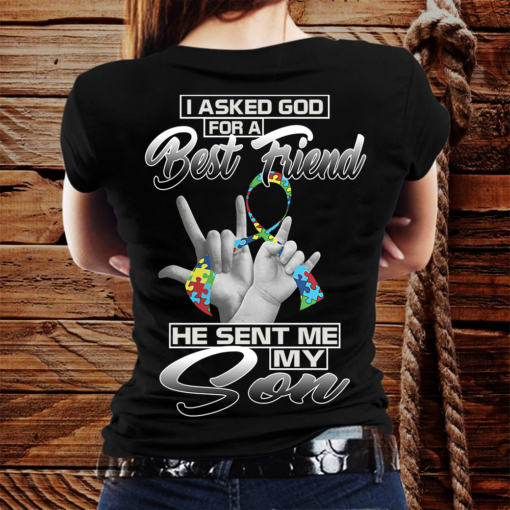 God Sent Me My Son Autism Tshirt