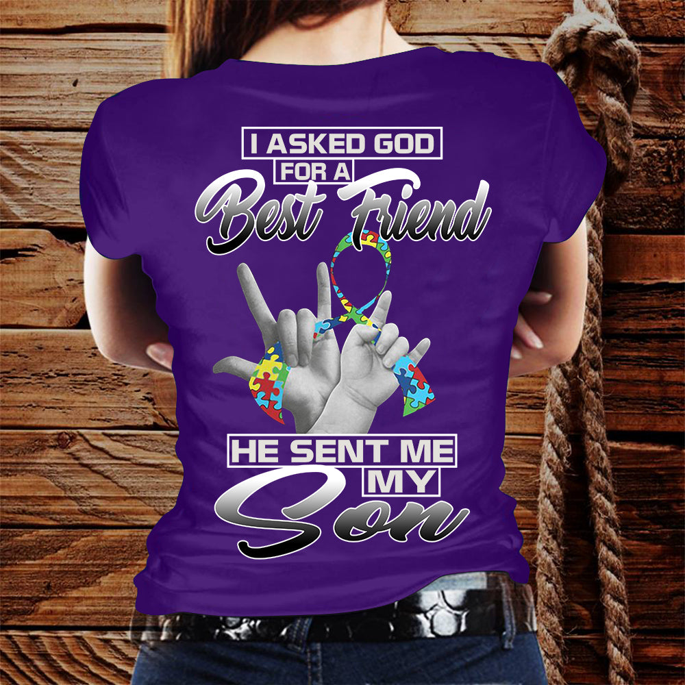 God Sent Me My Son Autism Tshirt