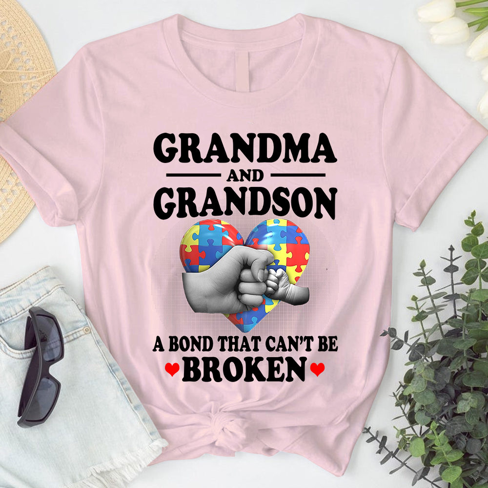 Grandma And Grandson A Bond That Can’t Be Broken Autism Tshirt