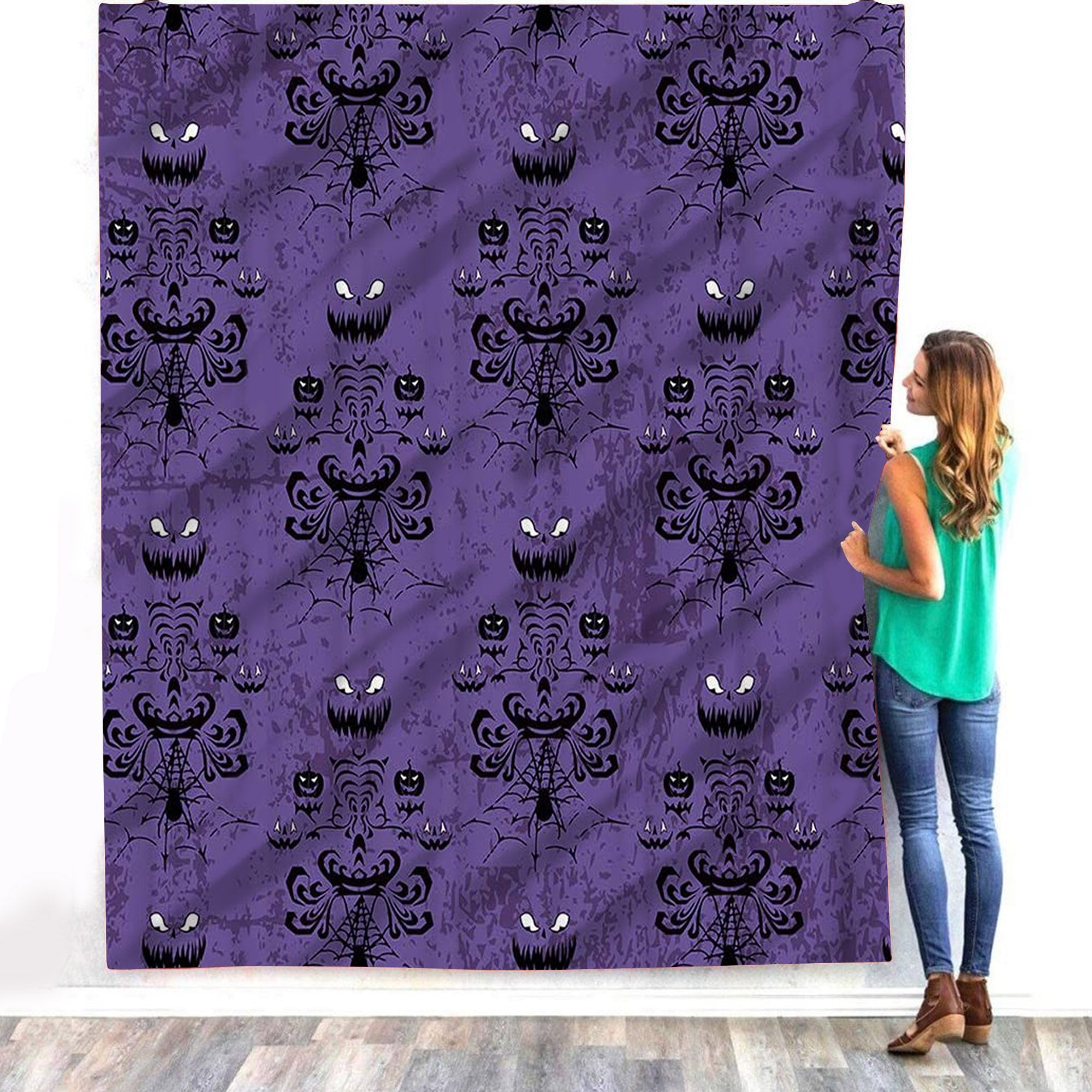 Purple Funny Decor Halloween Blanket