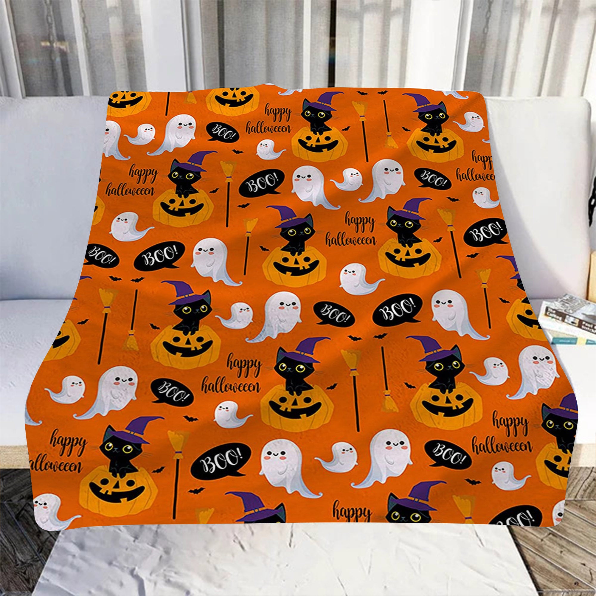 Happy Halloween Blanket, Halloween Gift, Cute Halloween Gift, Super ...