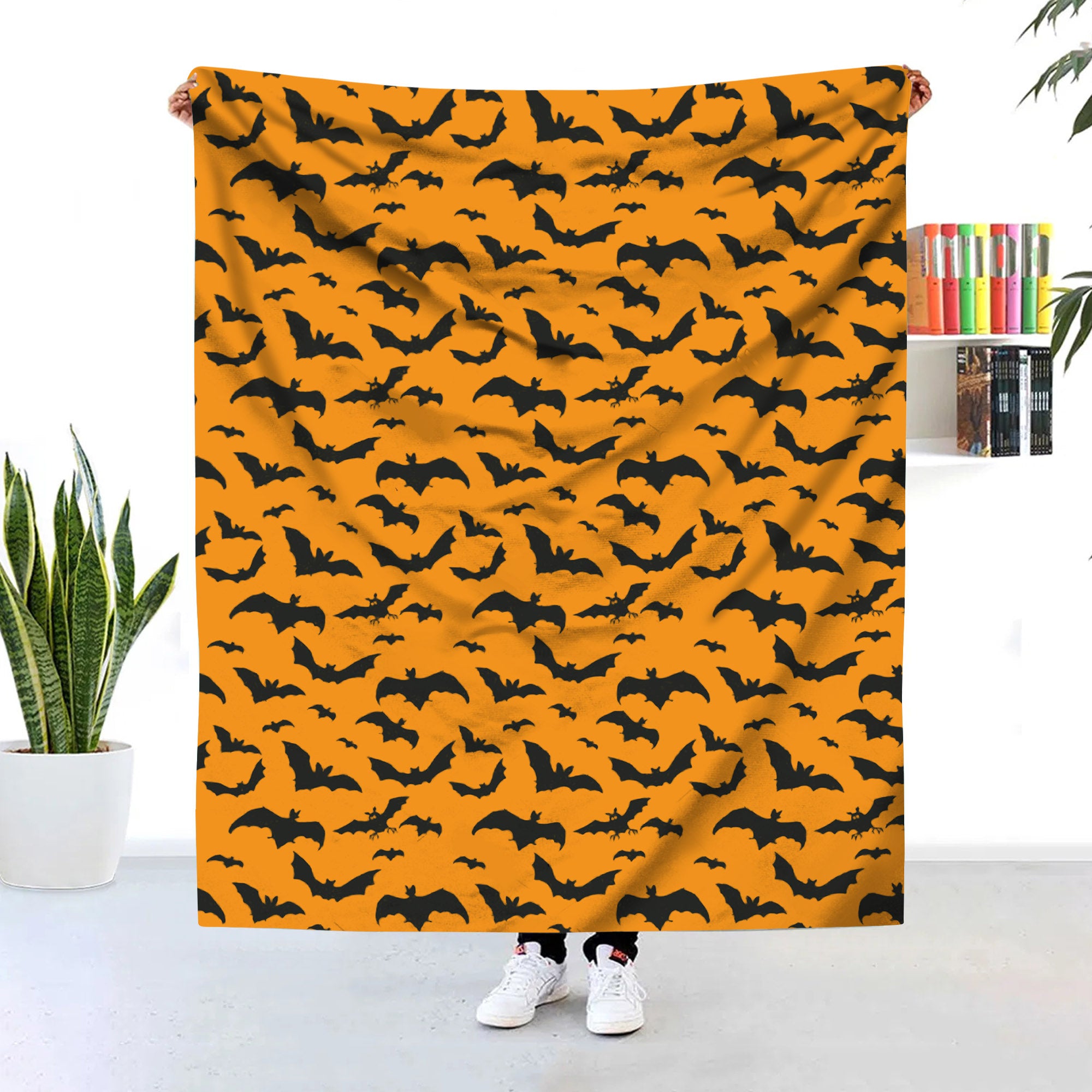Spooky Halloween Bats Blanket