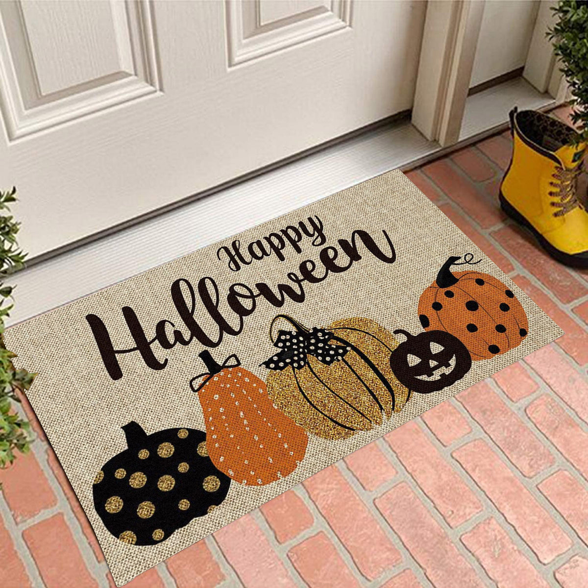 Happy Halloween Pumpkins Decorative Doormat 30