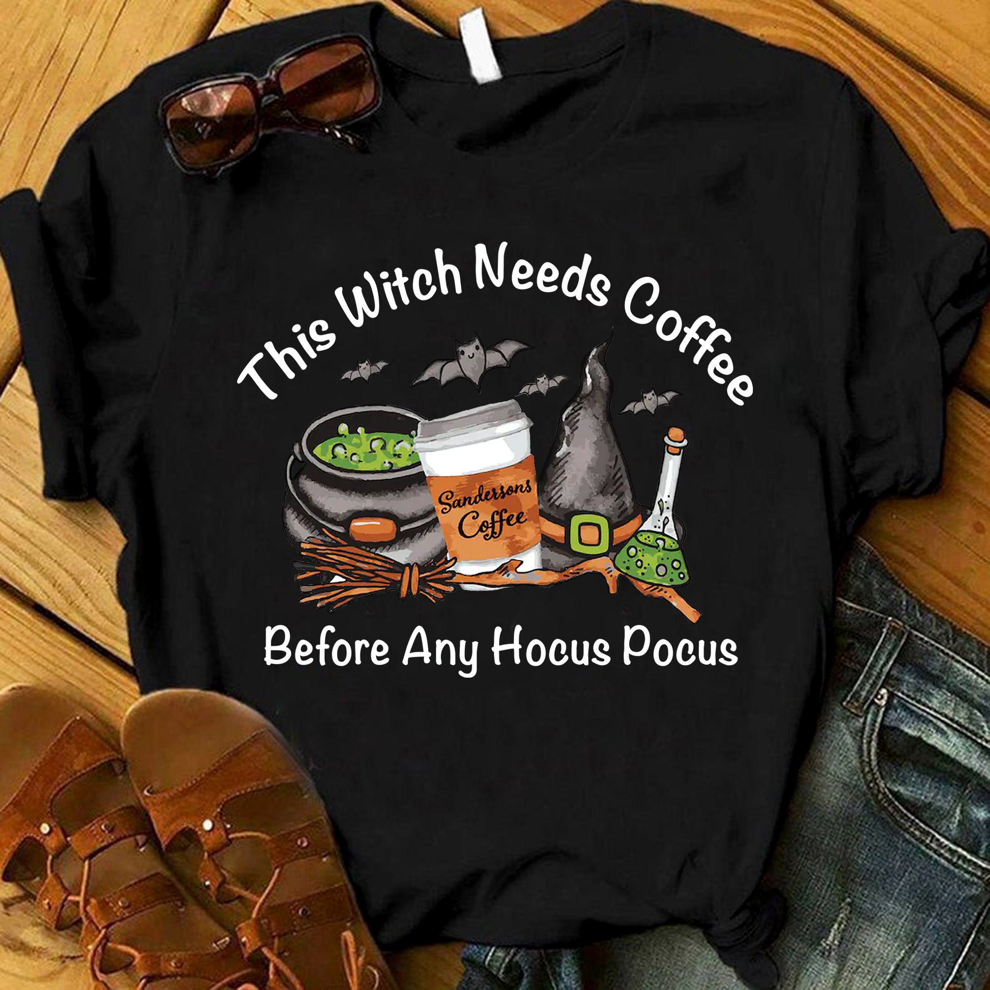 This Witch Needs Coffee Before Any Hocus Pocus Halloween T-shirt