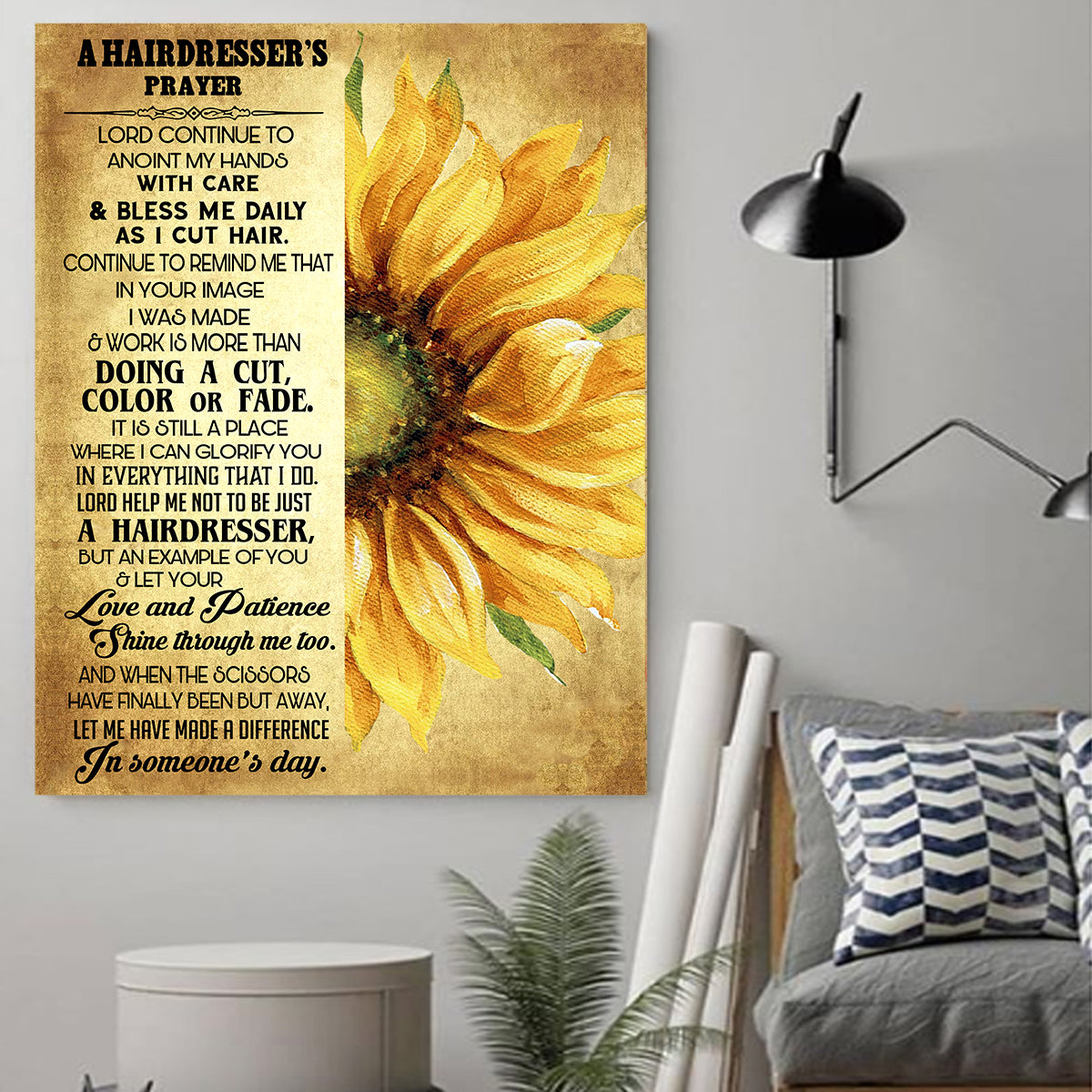 A Hairdresser’s Prayer Vertical Canvas