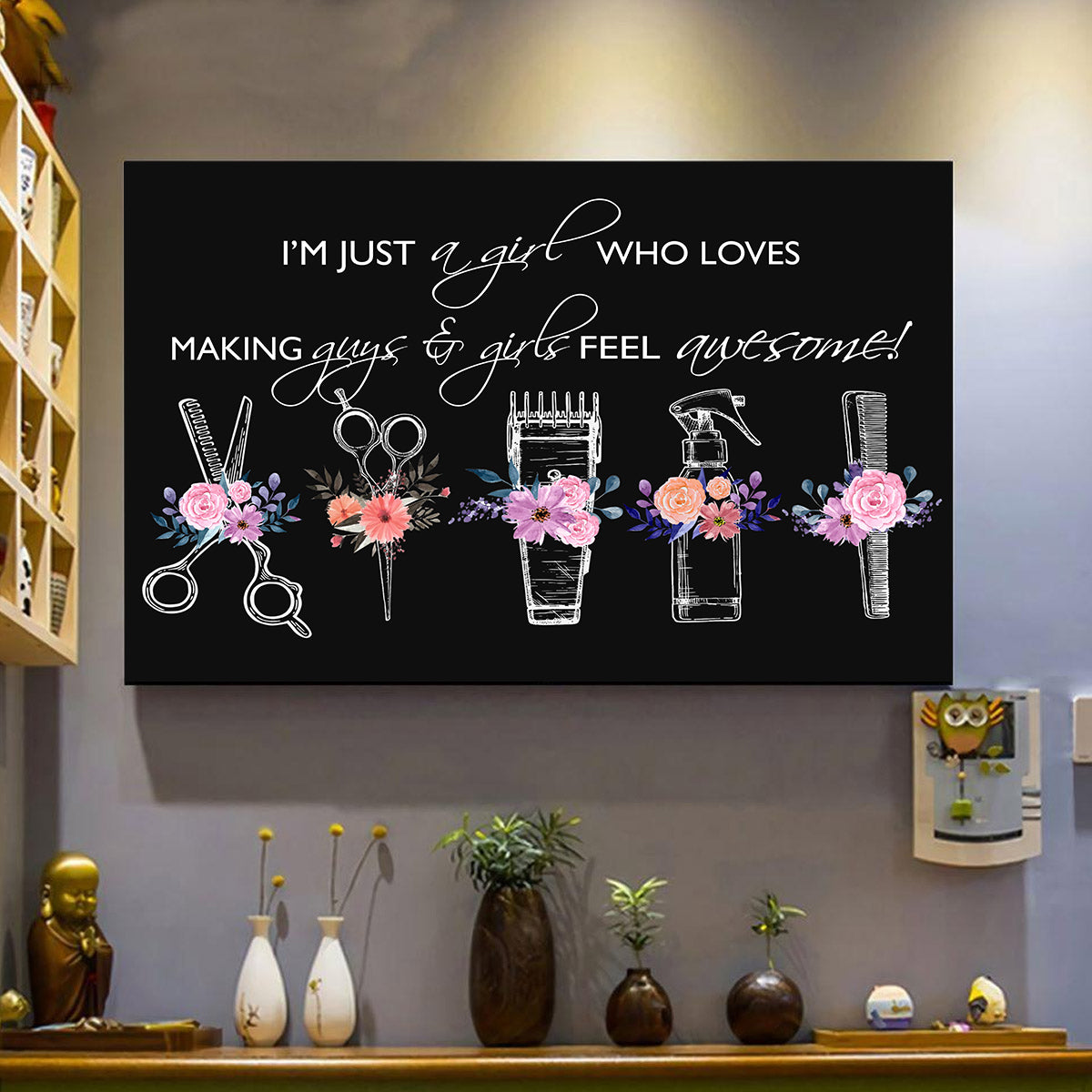 Just A Girl Who Loves Making Guys & Girls Feel Awesome Horizontal Canvas