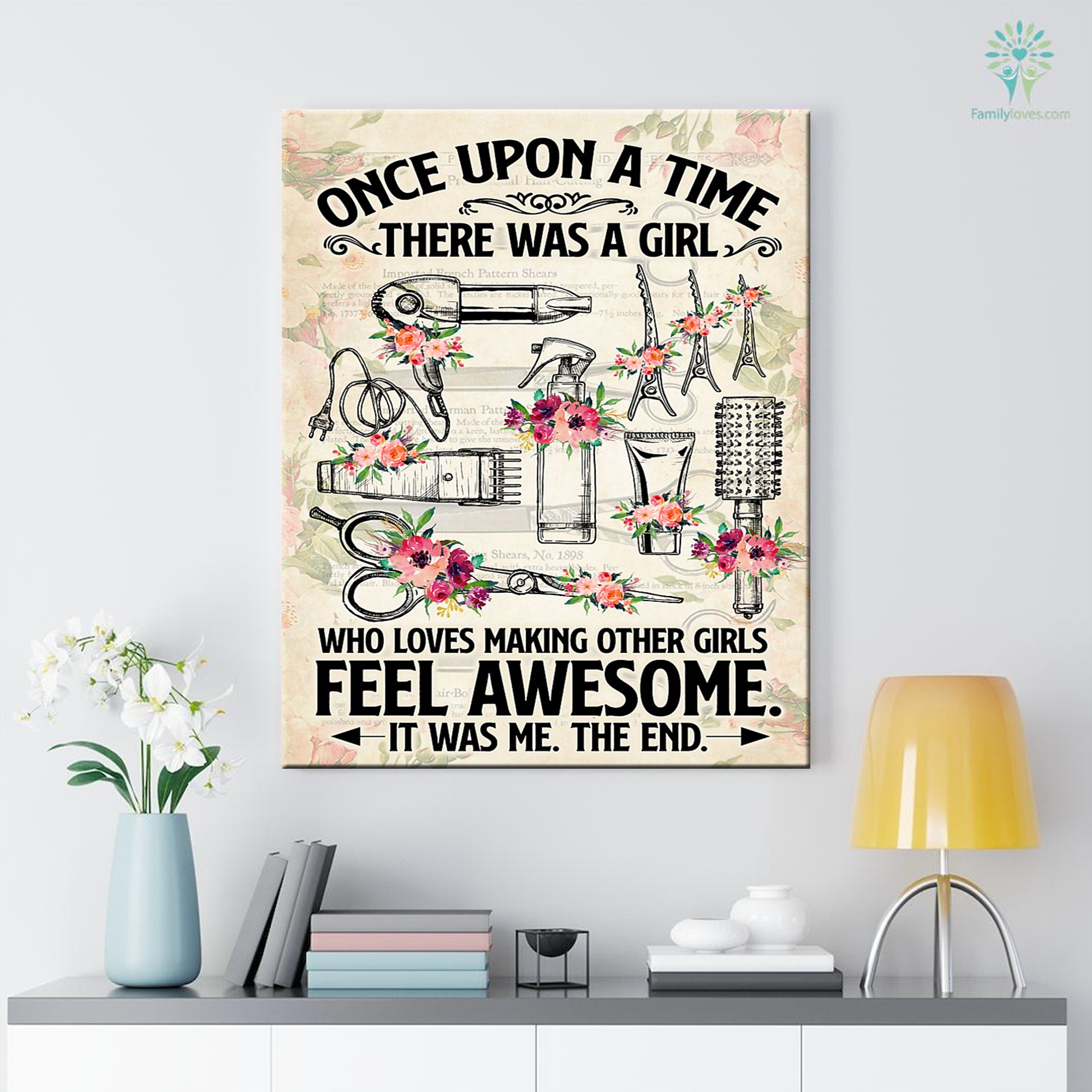 Hairstylist Canvas Wall Art – Hairstylist Who Loves Making Other Girls Feel Awesome