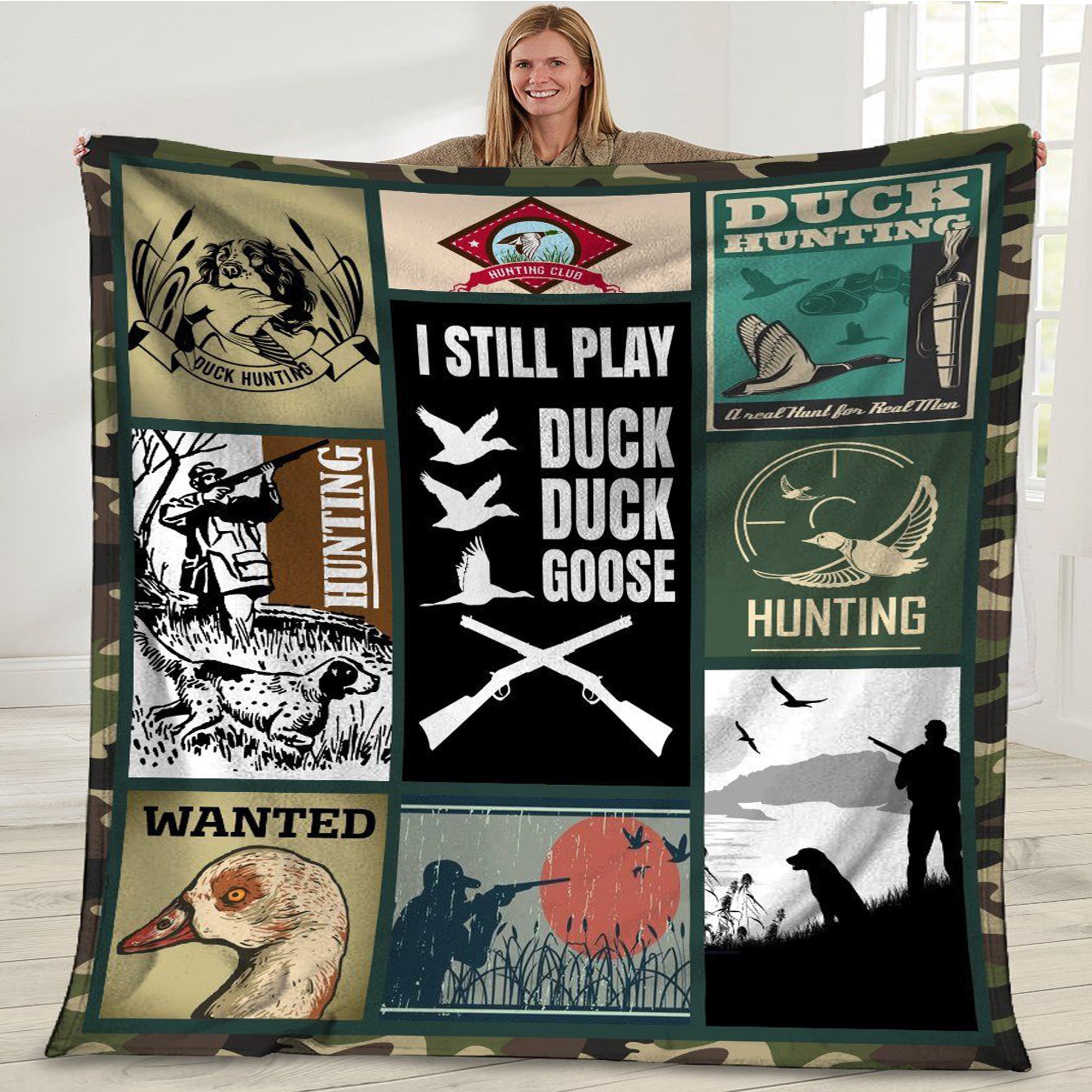 Duck Hunting I Still Play Duck Duck Goose Fleece Blanket, Sherpa Blanket