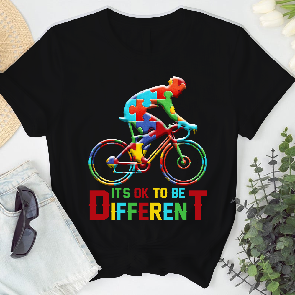 It’s OK To Be Different Cycling Autism Tshirt