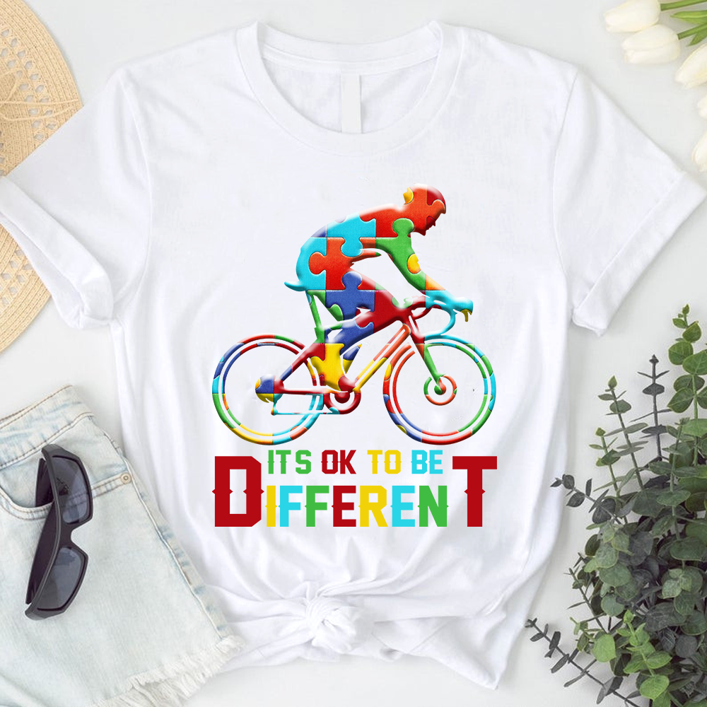 It’s OK To Be Different Cycling Autism Tshirt