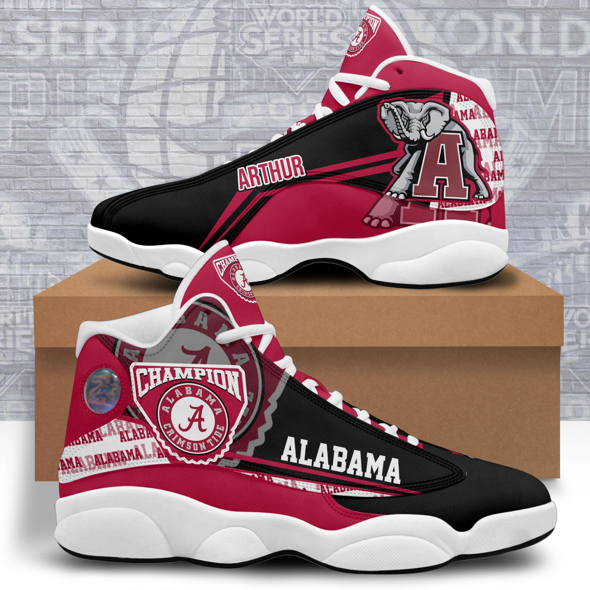 Alabama Crime Tide Big Logo Shoes, Sneakers JD13