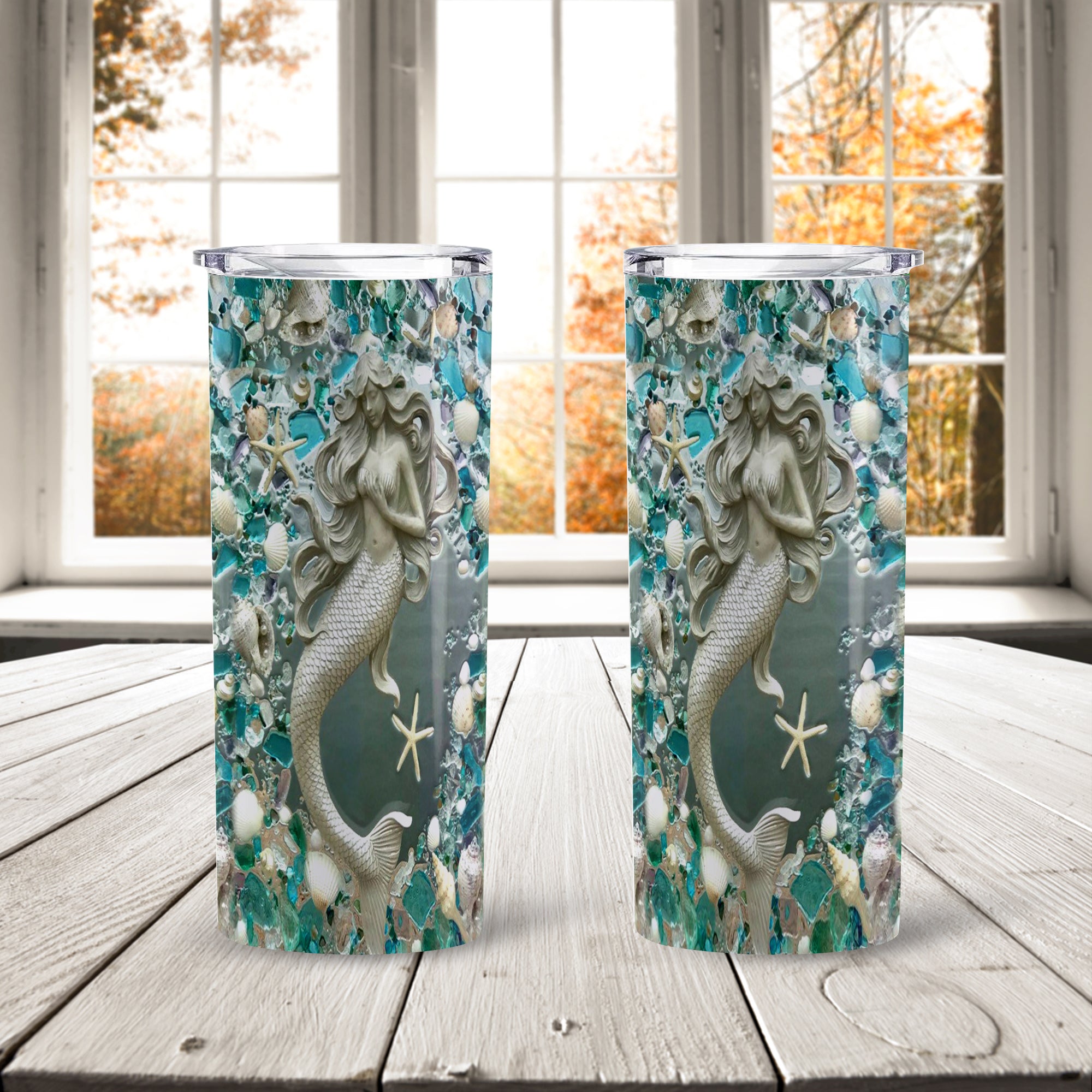 Beautiful Ocean Mermaid  Skinny Tumbler