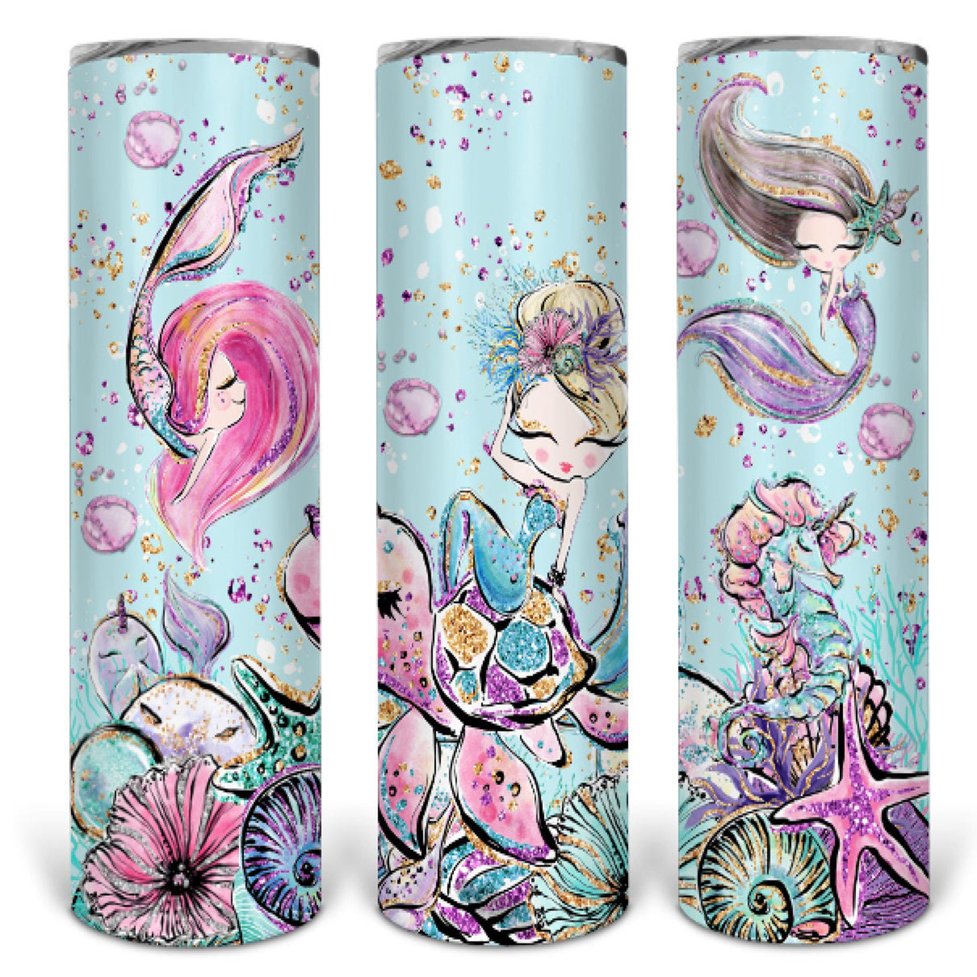 Beautiful Ocean Mermaid Skinny Tumbler