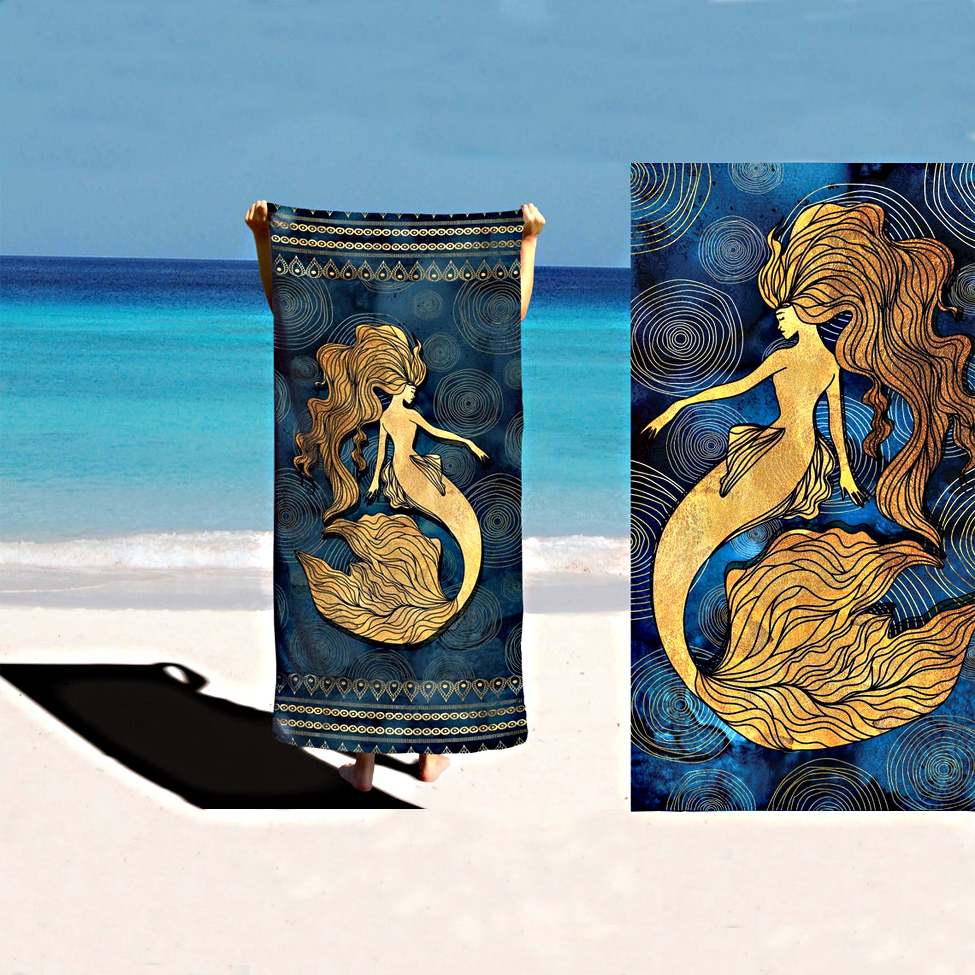 Mermaid Beach Towels, Mermaid Scales Towel, Large Pool Towel