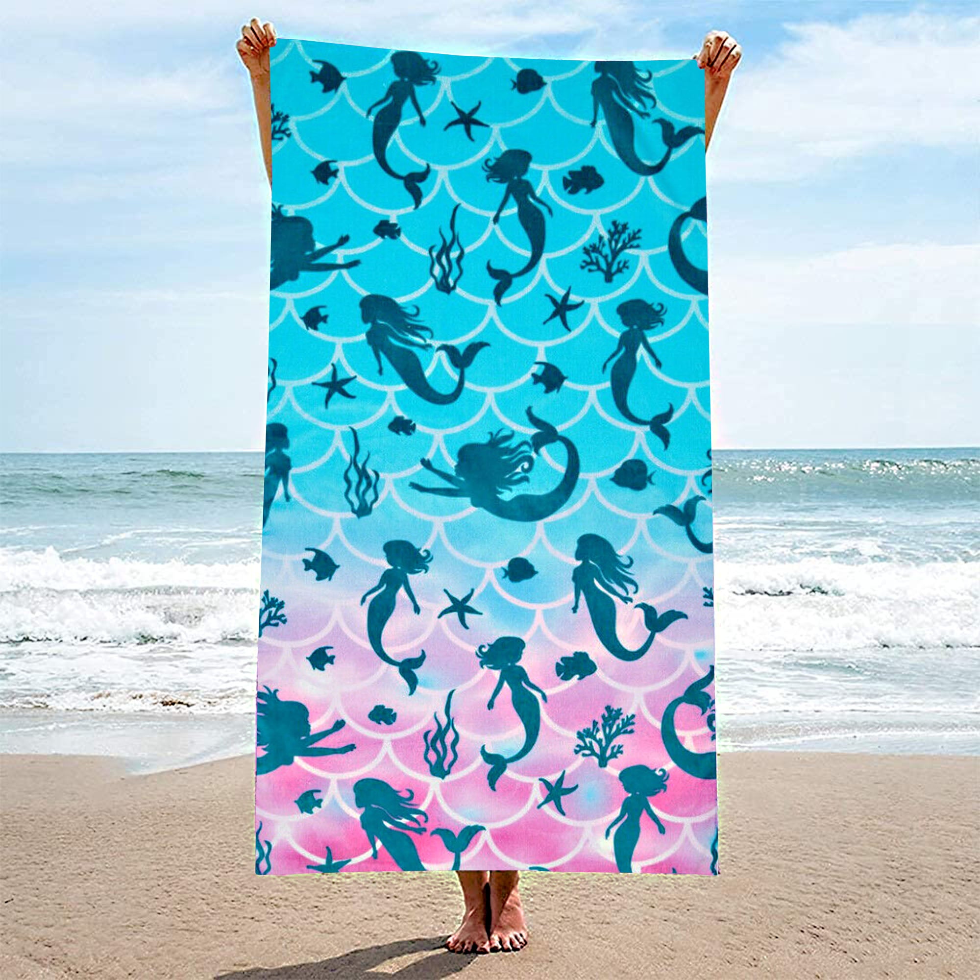 Undersea Mermaids Beach Towel