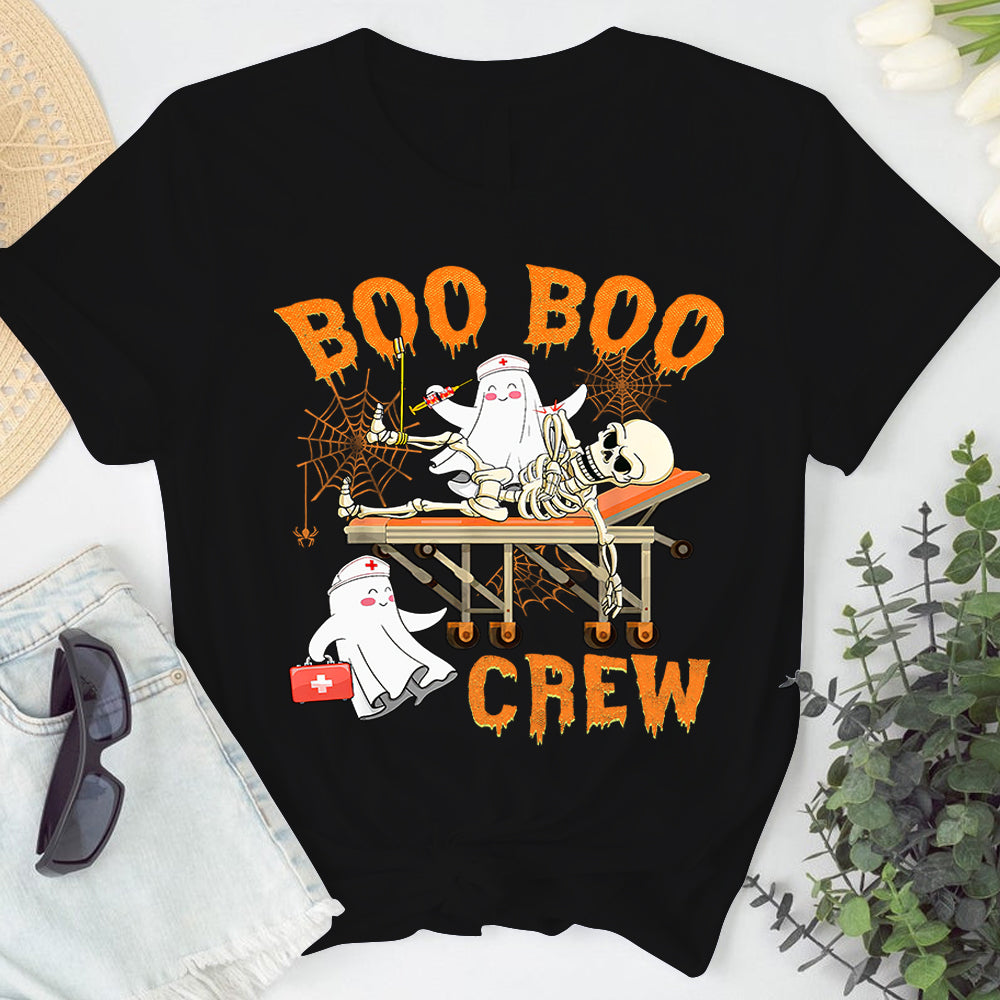 Boo Boo Crew Funny Nurse Halloween Costume Ghost T-shirt