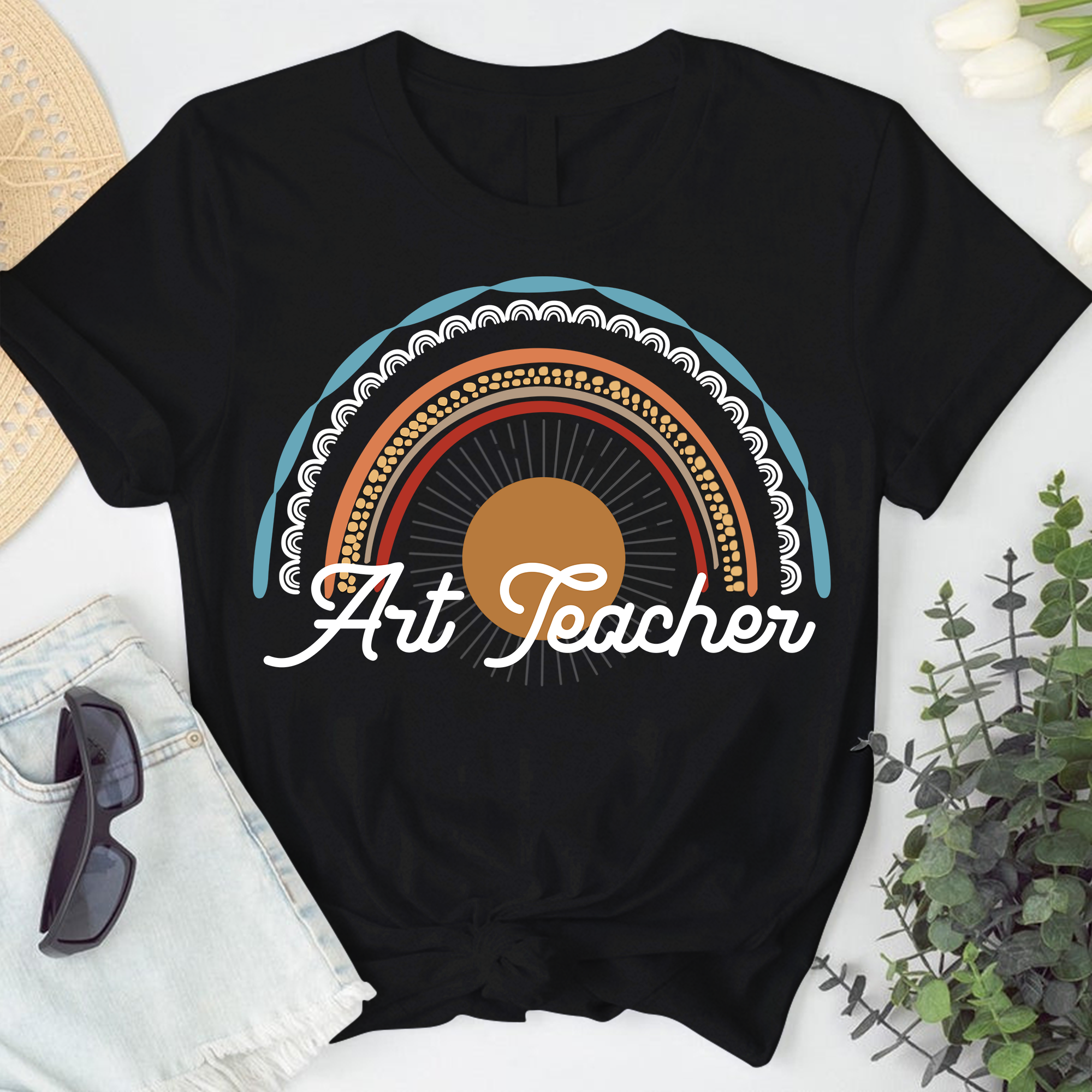 art teacher tshirts Rainbow Art Teacher T-shirt