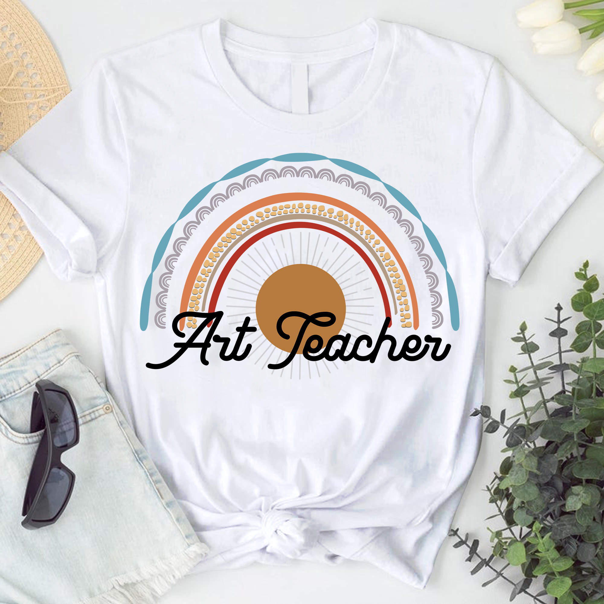 art teacher tshirts Rainbow Art Teacher T-shirt