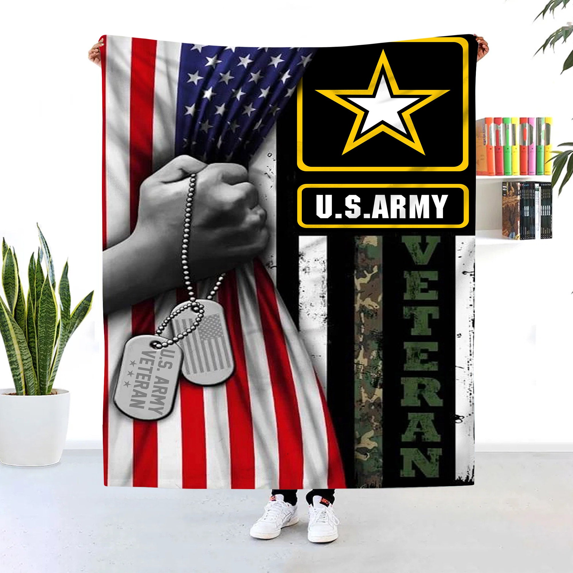 Veteran Blanket – US Army With American Flag