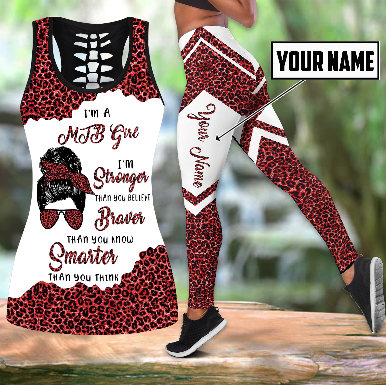 Personalized I’m A MTB Girl I’m Strong Legging Tanktop, Custom MTB Girl Legging Tanktop