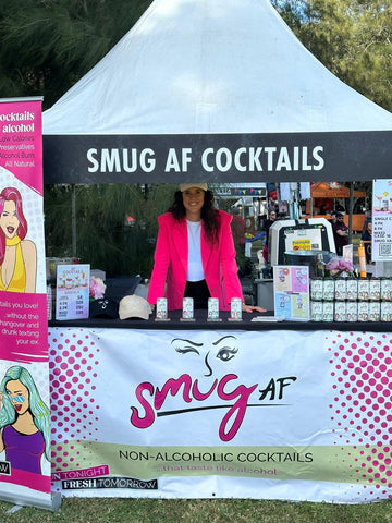 Non-alcoholic mocktail stand at outdoor event