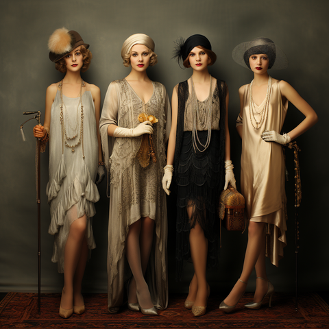 ladies wearing flapper dresses