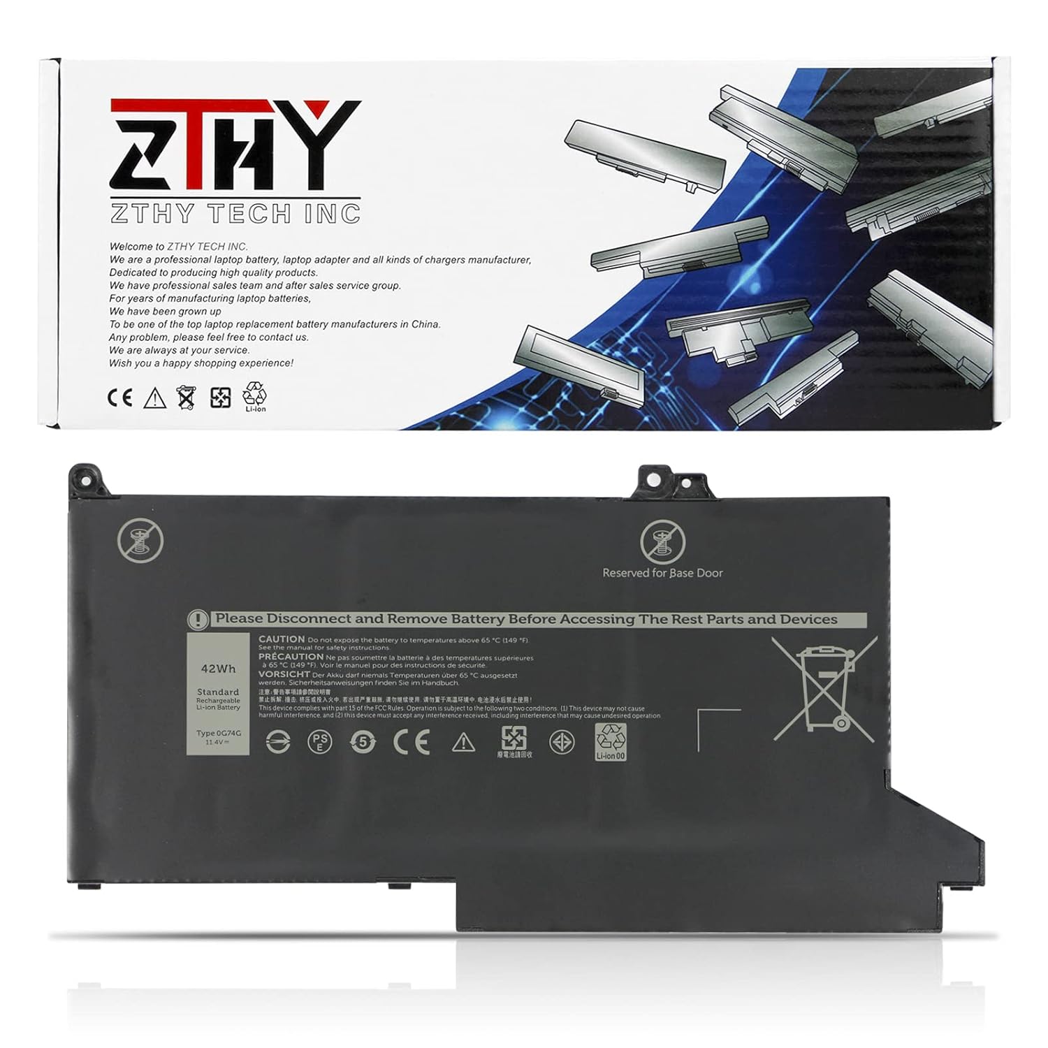0G74G Laptop Battery Replacement For Dell Latitude 5300 2-In-1 5310 7300 7400
