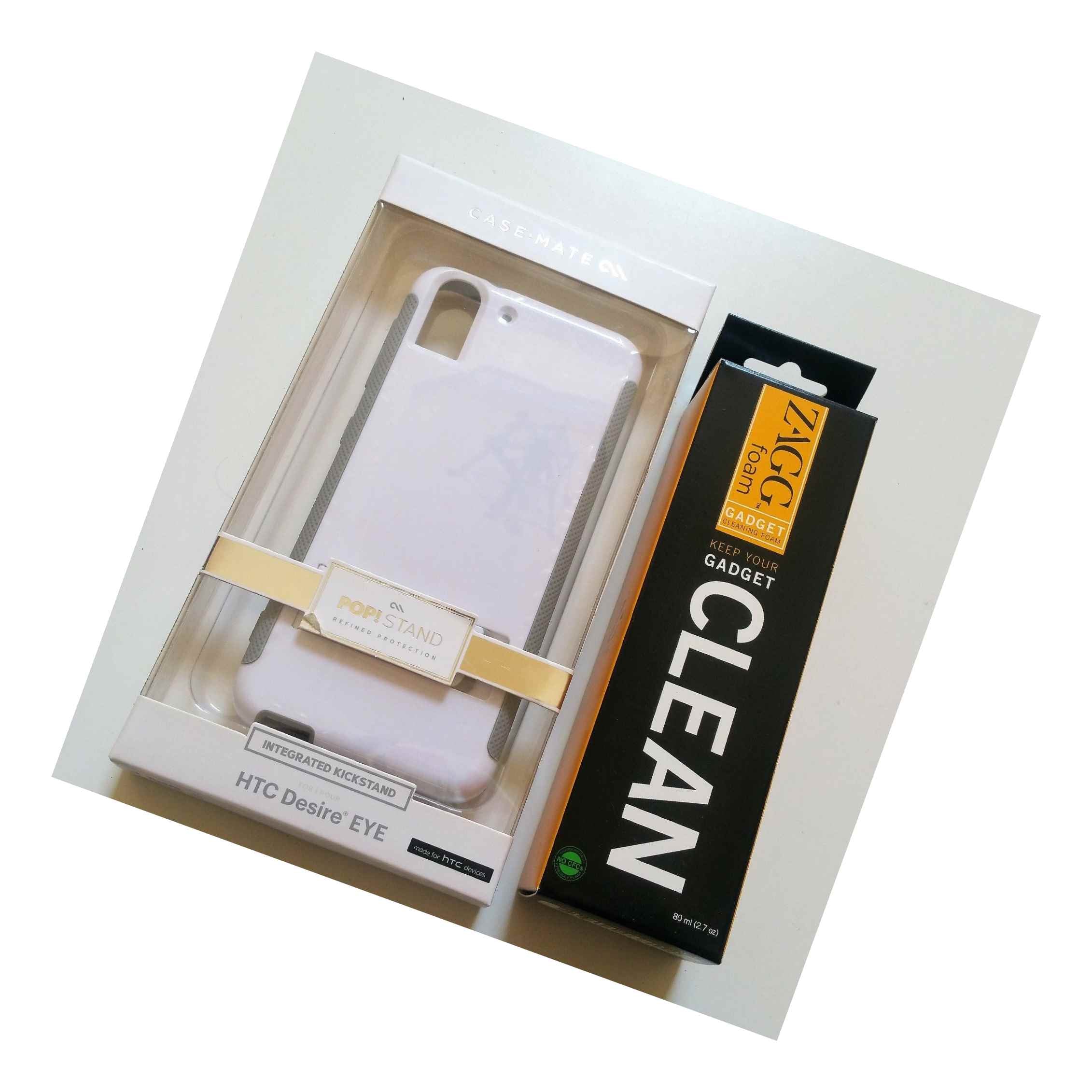 Menagerry Gespierd speelplaats CaseMate POP! Stand Case Cover HTC Desire EYE White / Gray + Free ZAGG –  Globaleparts
