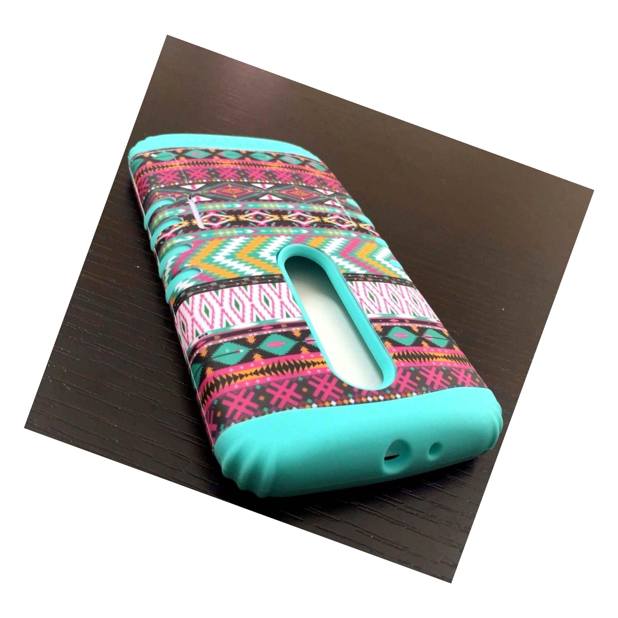 Motorola Moto G (3rd Gen) HARD&SOFT HYBRID CASE PINK MINT BLUE AZT