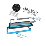 Light Blue Trim Cover Full Body Heavy Duty Phone Case for Motorola Moto E 2020