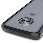 Clear w/ Black Rim Hybrid Slim Cover Phone Case for Motorola Moto G6 Plus